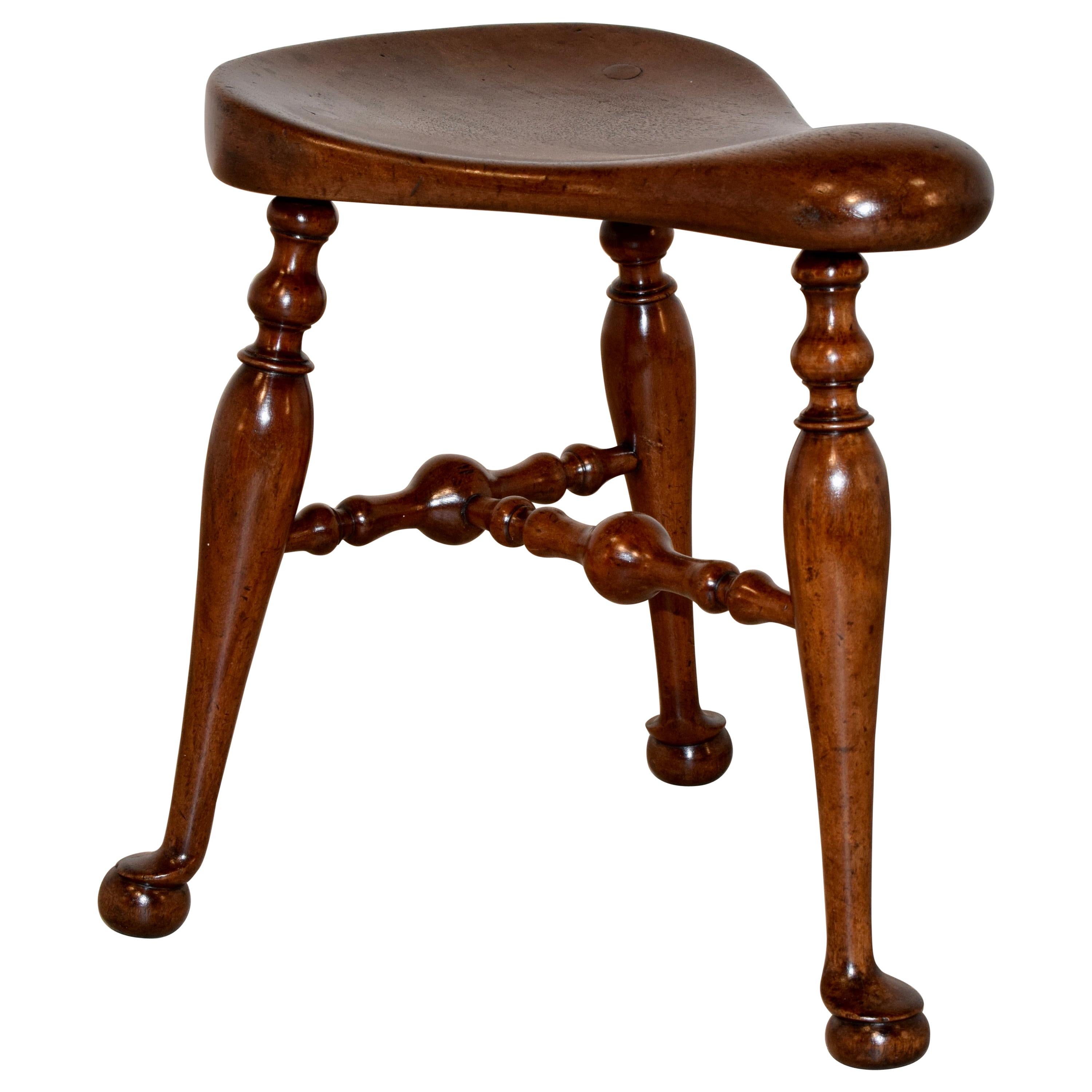 19th Century English Saddle Seat Stool