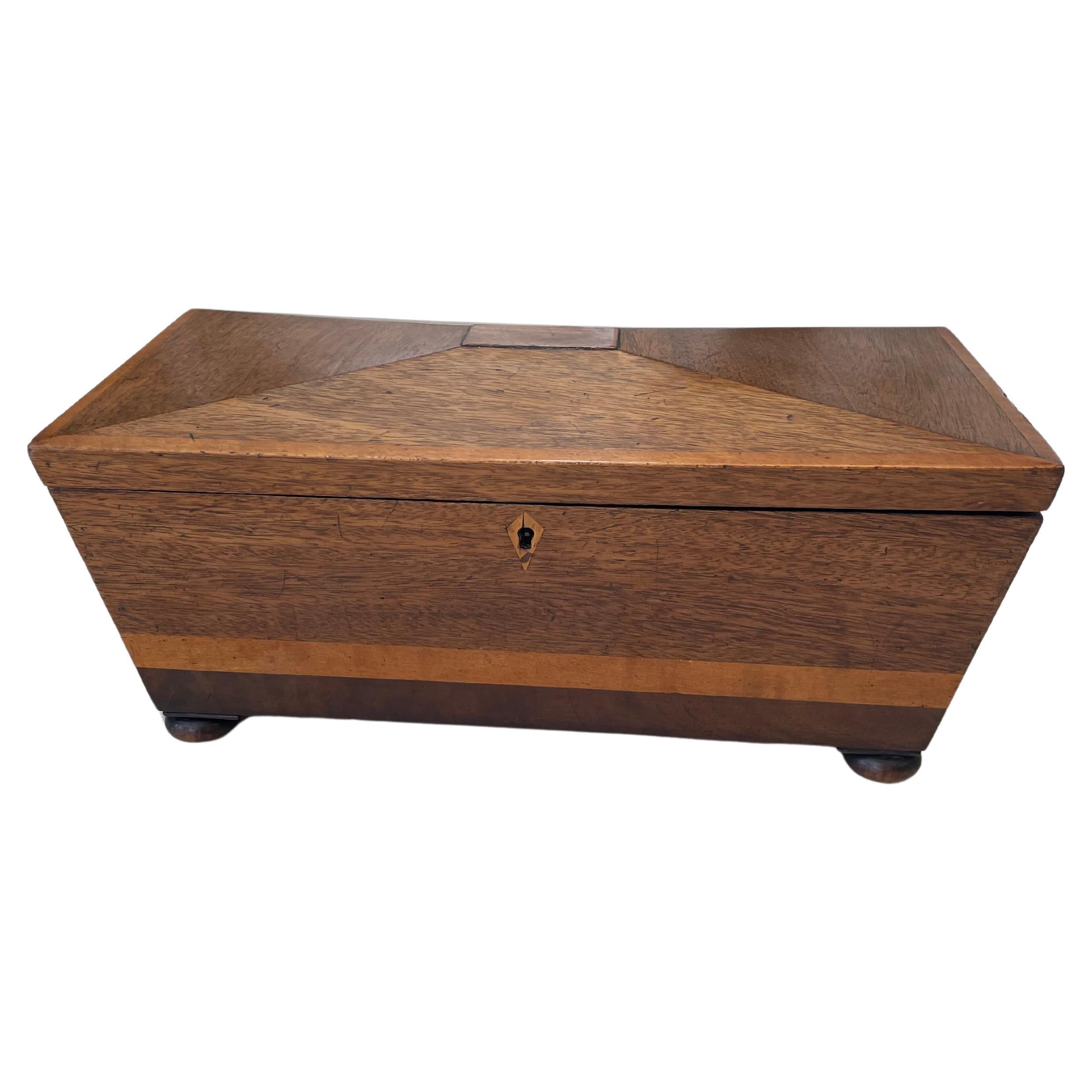 19th Century English Sarcophagus Form Jewelry Trinket Box