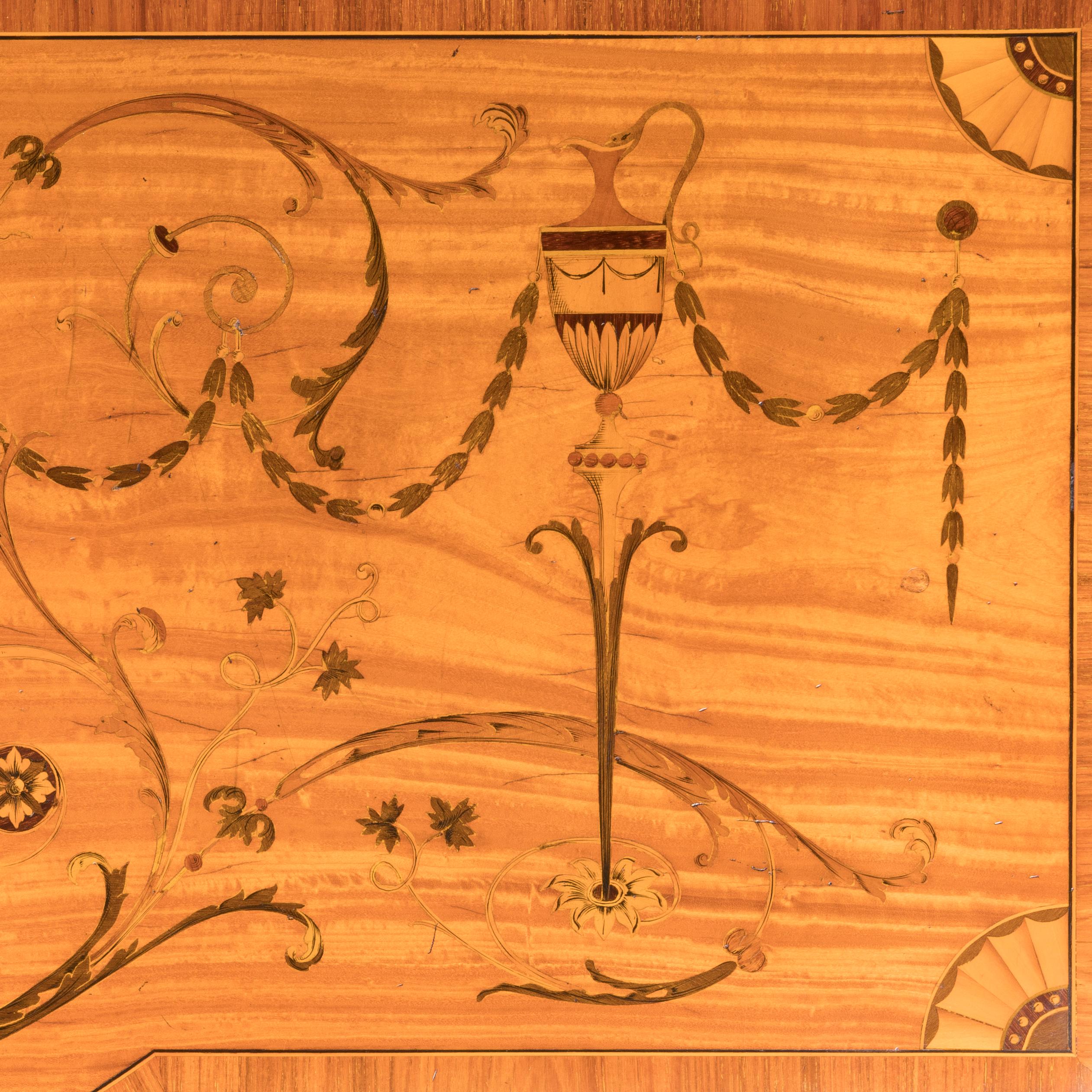 19th Century English Satinwood Console Table attributed to Wright & Mansfield For Sale 7