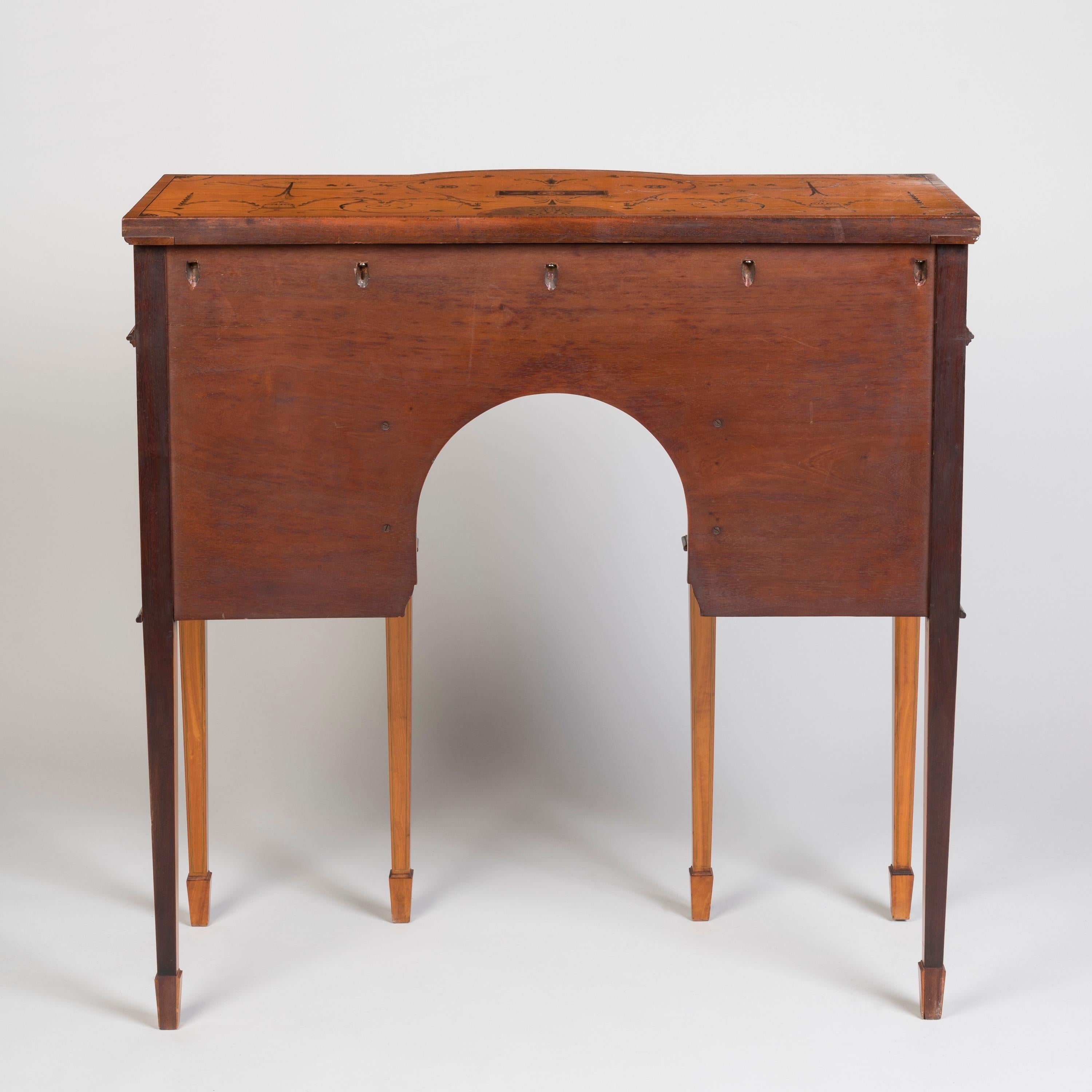 19th Century English Satinwood Console Table attributed to Wright & Mansfield For Sale 8