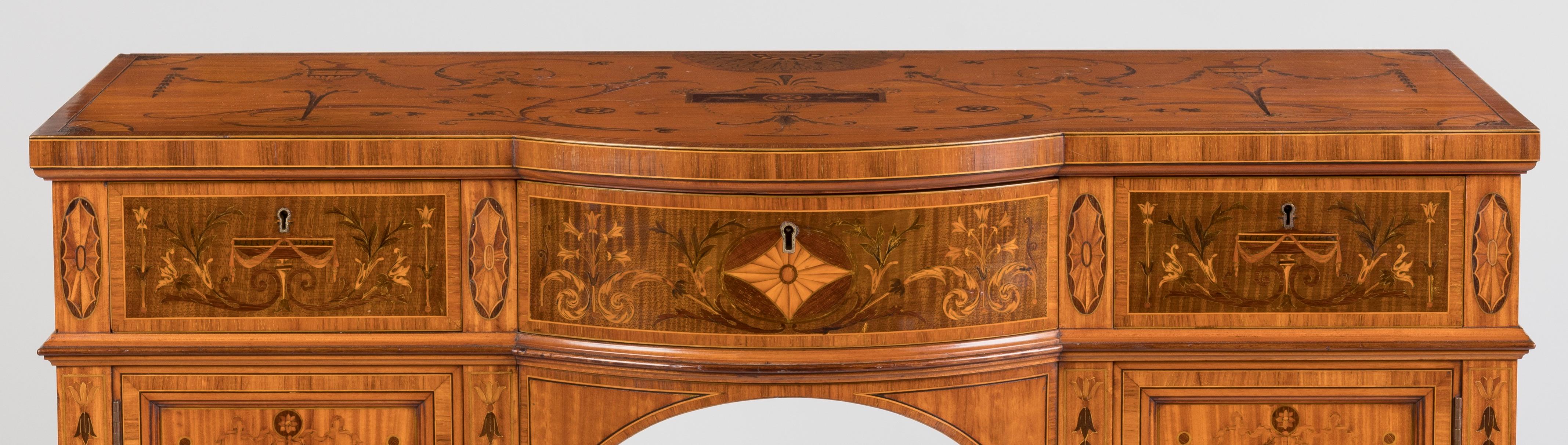 19th Century English Satinwood Console Table attributed to Wright & Mansfield For Sale 4