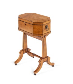 19th century English satinwood drinks table with ebony inlay, great patination