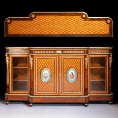 19th Century English Satinwood, Parquetry Side Cabinet Attributed To Donald Ross