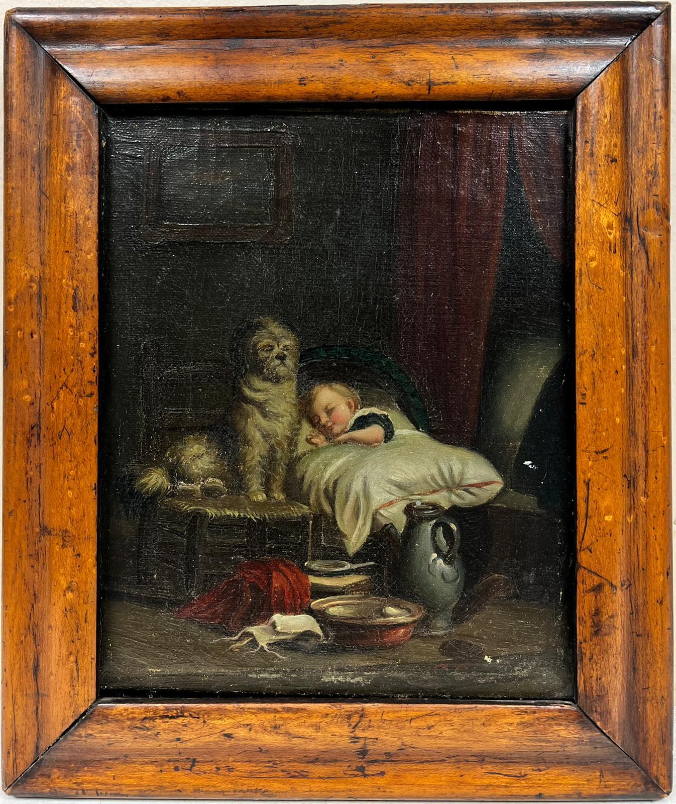 19th Century English School
oil painting on canvas, framed in wooden antique frame
framed: 12 x 9 inches
canvas: 9 x 6.5 inches
provenance: private collection, England 
condition: overall very good
