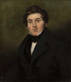 Portrait of a Young Gentleman English circa 1860's Period Framed Oil Painting