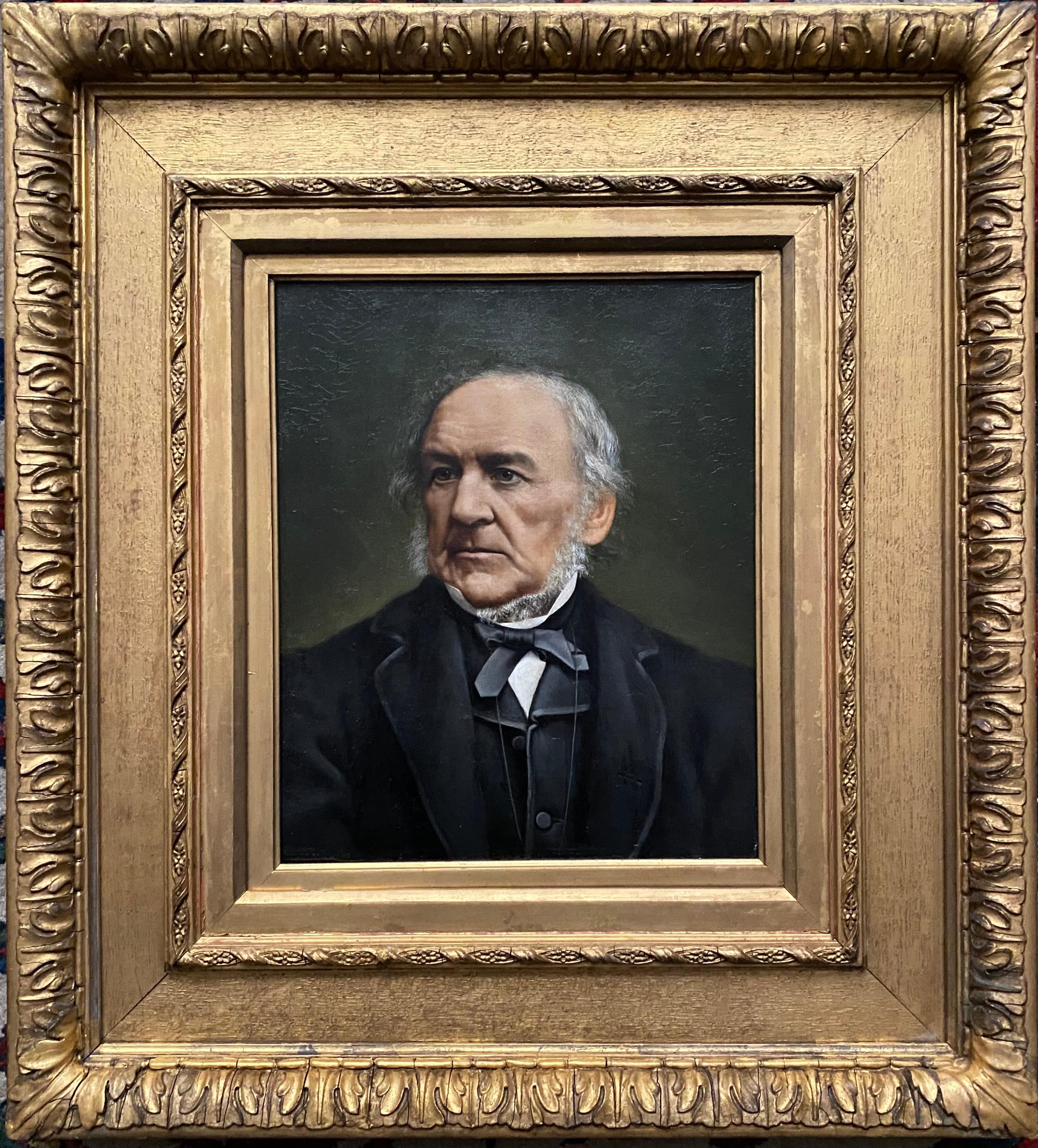 19th Century English School Portrait Painting - Portrait of William Ewart Gladstone