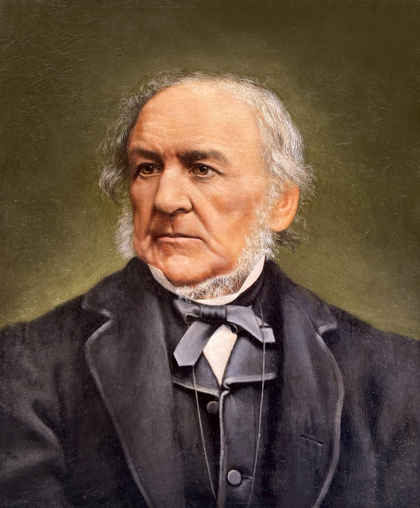 Portrait de William Ewart Gladstone - Painting de 19th Century English School