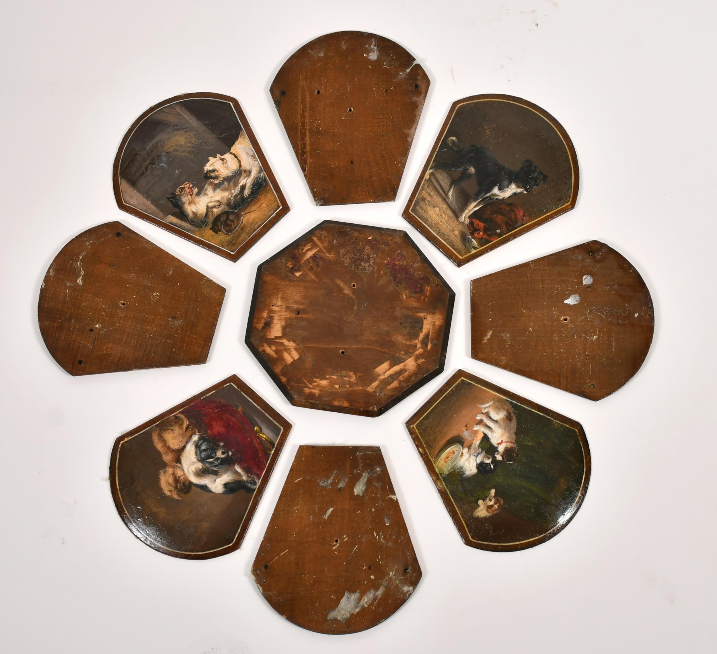 Set di 9 dipinti antichi di cani inglesi Oli su pannello Varie razze Lavoro unico - Painting di 19th Century English School