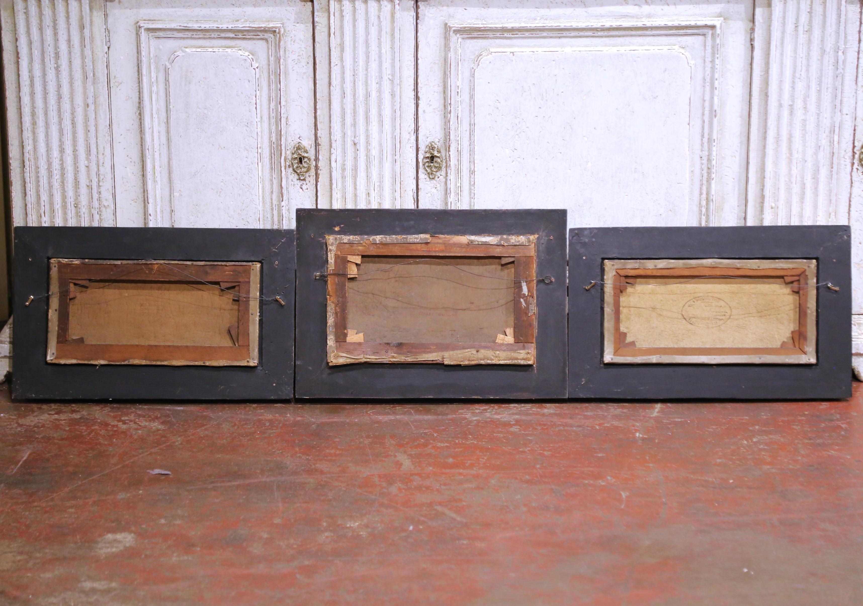 Maritime Ölgemälde der English School aus dem 19. Jahrhundert in vergoldeten Rahmen, Satz von drei Bildern im Angebot 13