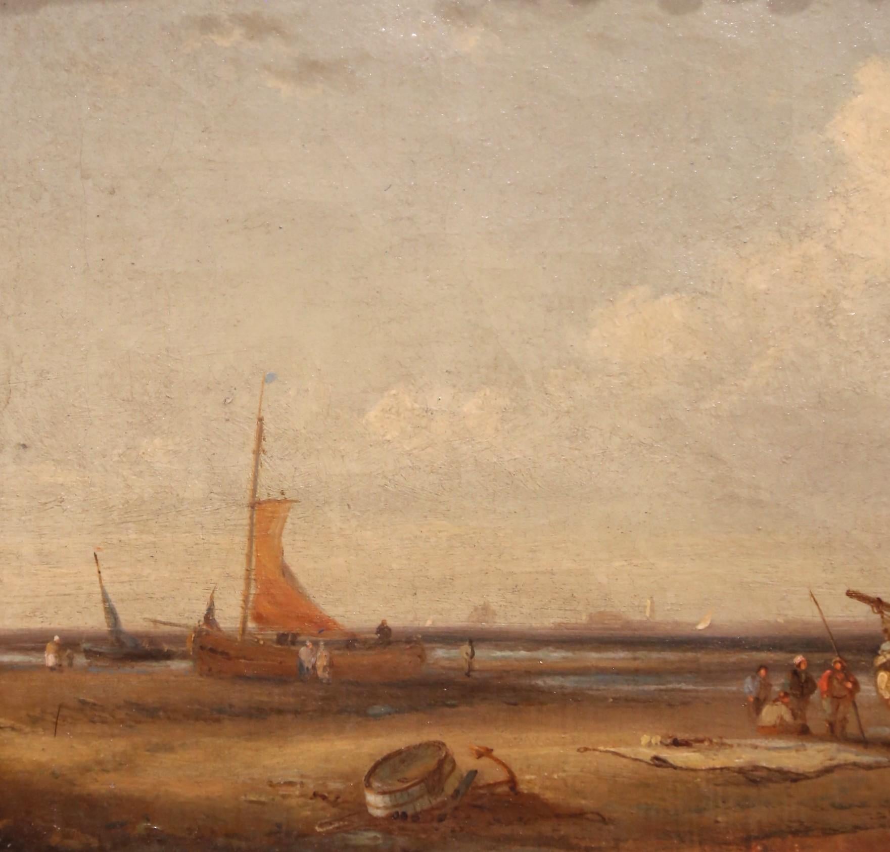 Maritime Ölgemälde der English School aus dem 19. Jahrhundert in vergoldeten Rahmen, Satz von drei Bildern (Leinwand) im Angebot