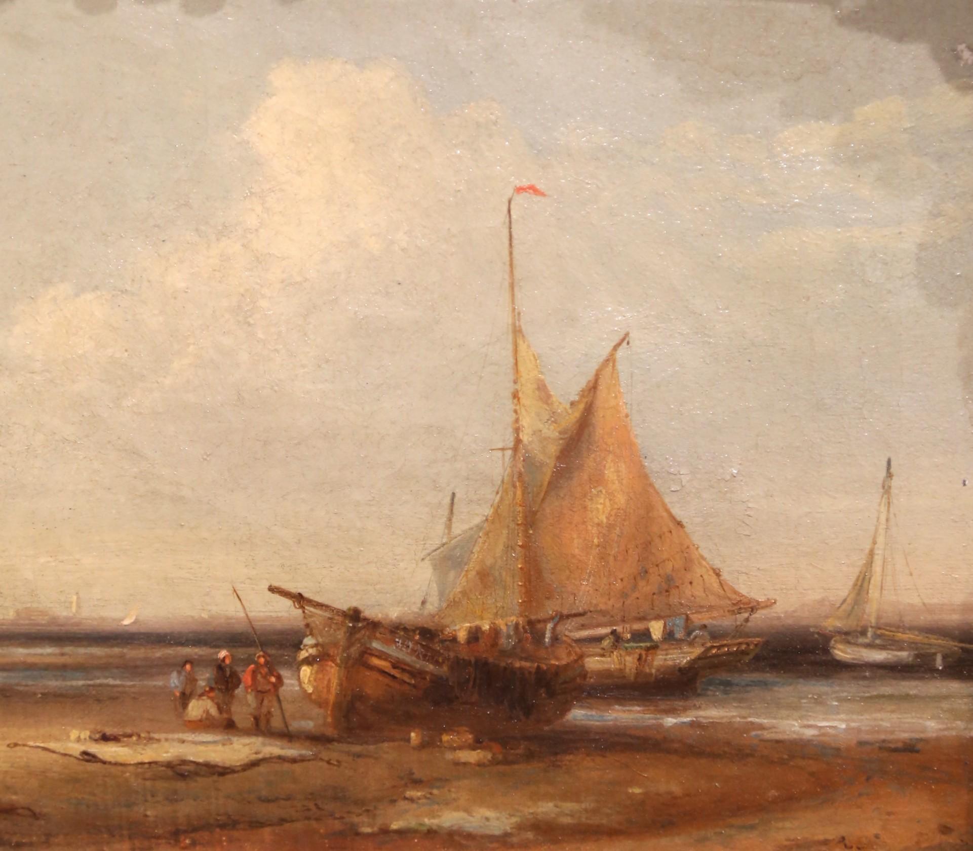 Maritime Ölgemälde der English School aus dem 19. Jahrhundert in vergoldeten Rahmen, Satz von drei Bildern im Angebot 1