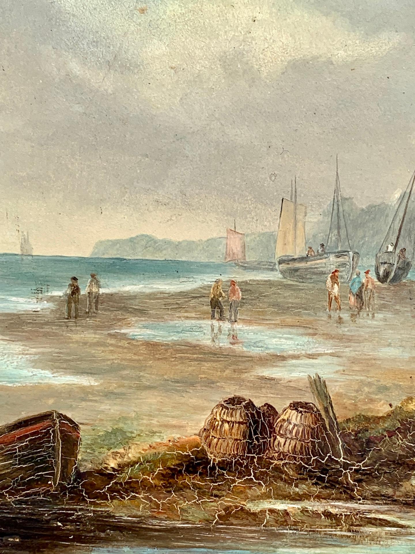 Antico inglese del XIX secolo,  Paesaggio con il  Mare, Pescatore, Cottage.

I dipinti marini inglesi del XIX secolo erano molto popolari e rappresentavano una parte significativa della scena artistica britannica di quel periodo. Questi dipinti