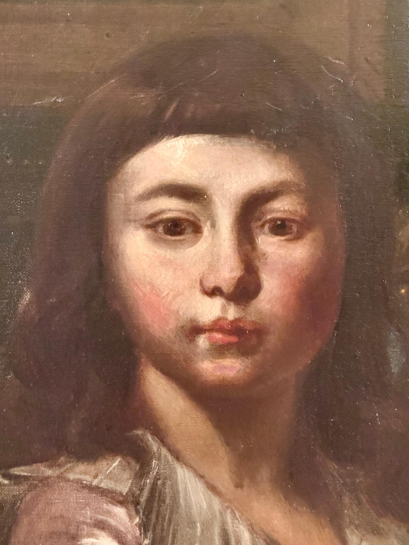 Ritratto inglese del XIX secolo di un ragazzo in costume da cavaliere - Painting Antichi maestri di 19th Century English School