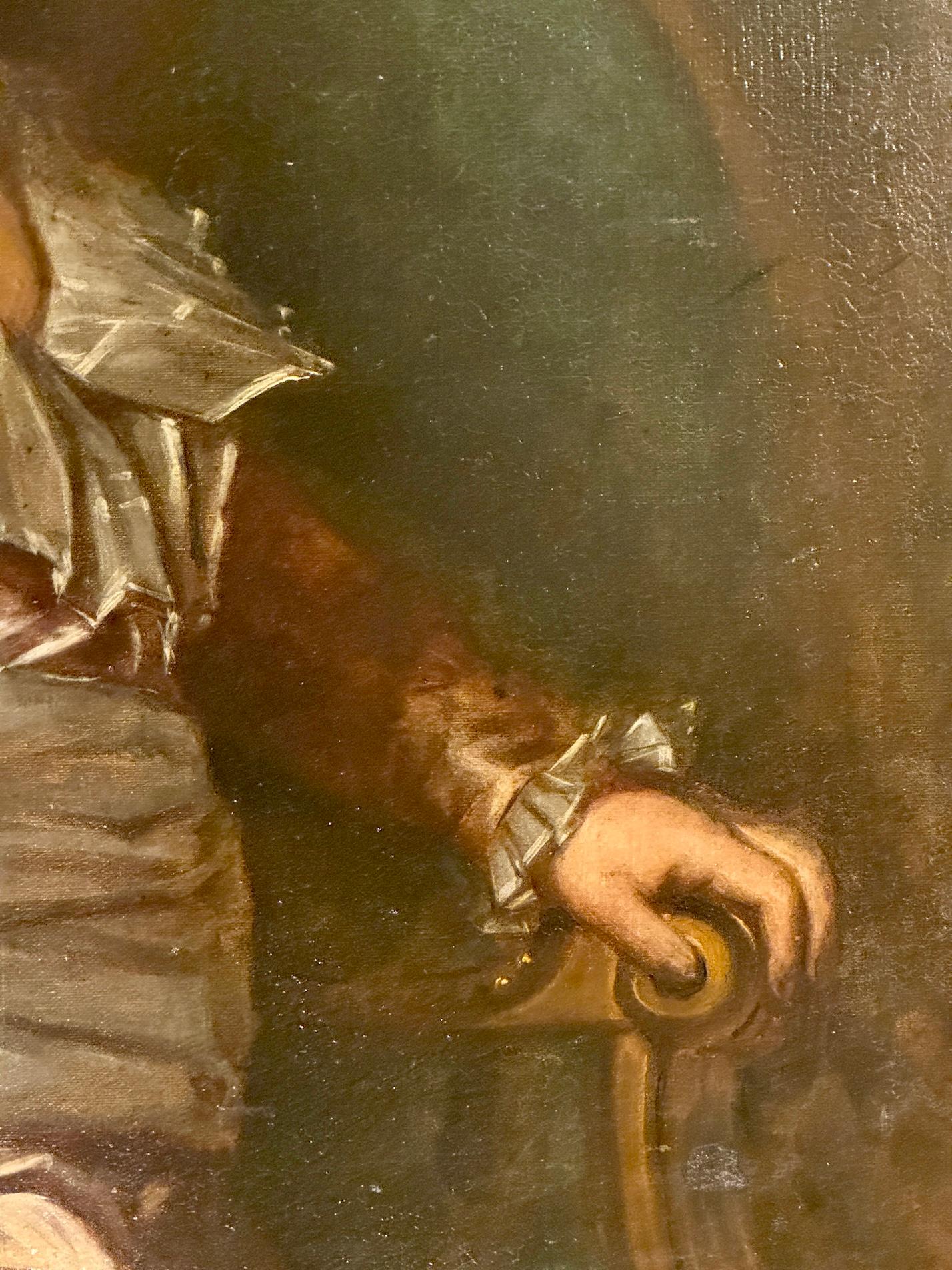 Questo elegante ritratto inglese del XIX secolo di un ragazzo vestito in costume da cavaliere, dipinto intorno al 1860, è un esempio straordinario di ritrattistica vittoriana che combina perfettamente il romanticismo storico con una raffinatezza