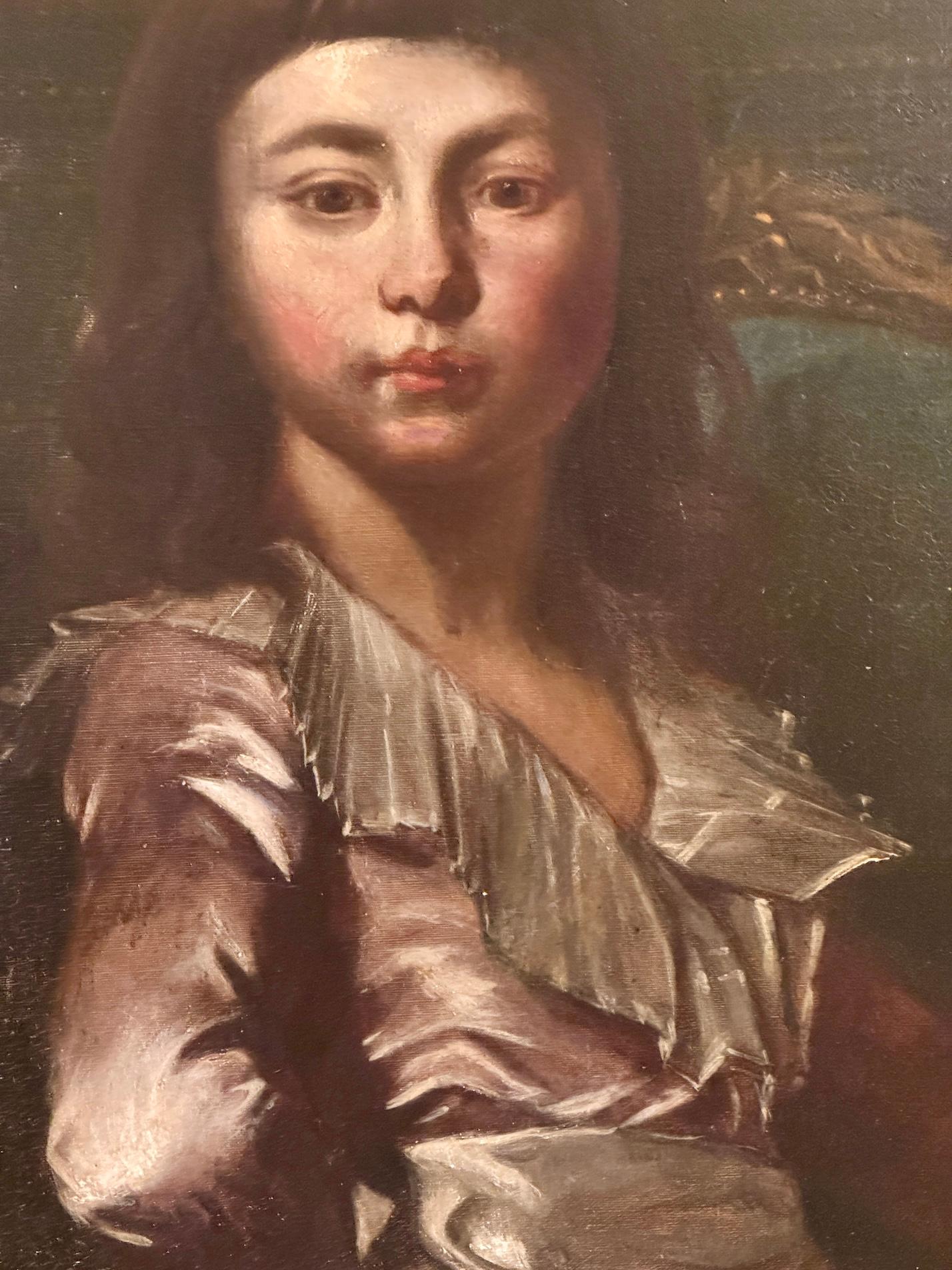 Ritratto inglese del XIX secolo di un ragazzo in costume da cavaliere in vendita 3