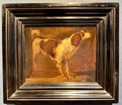 Antique 19th century portrait of a gun dog