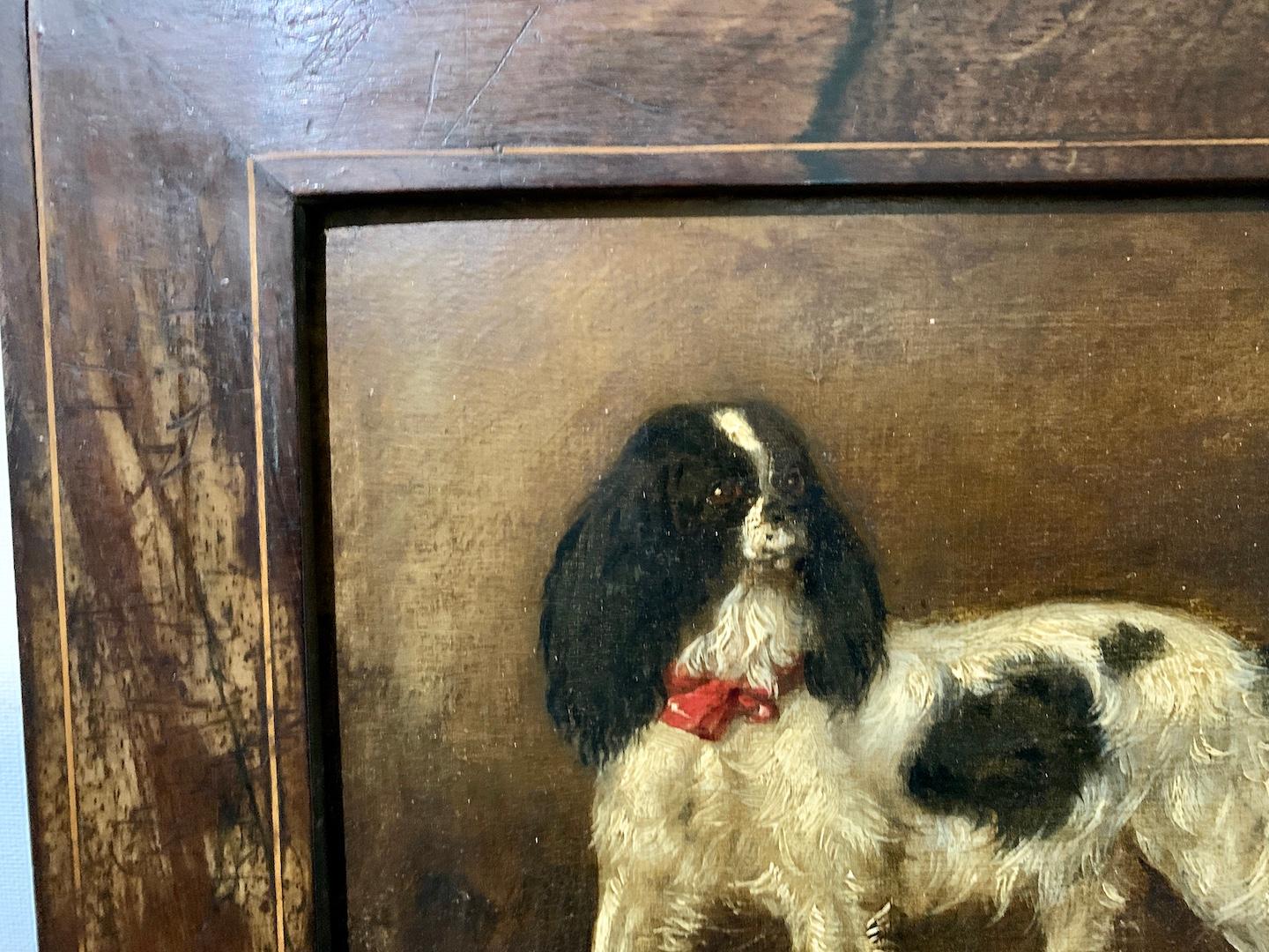 Early 19th century Antique Portrait of a King Charles Cavalier Spaniel dog  - Painting by 19th Century English School