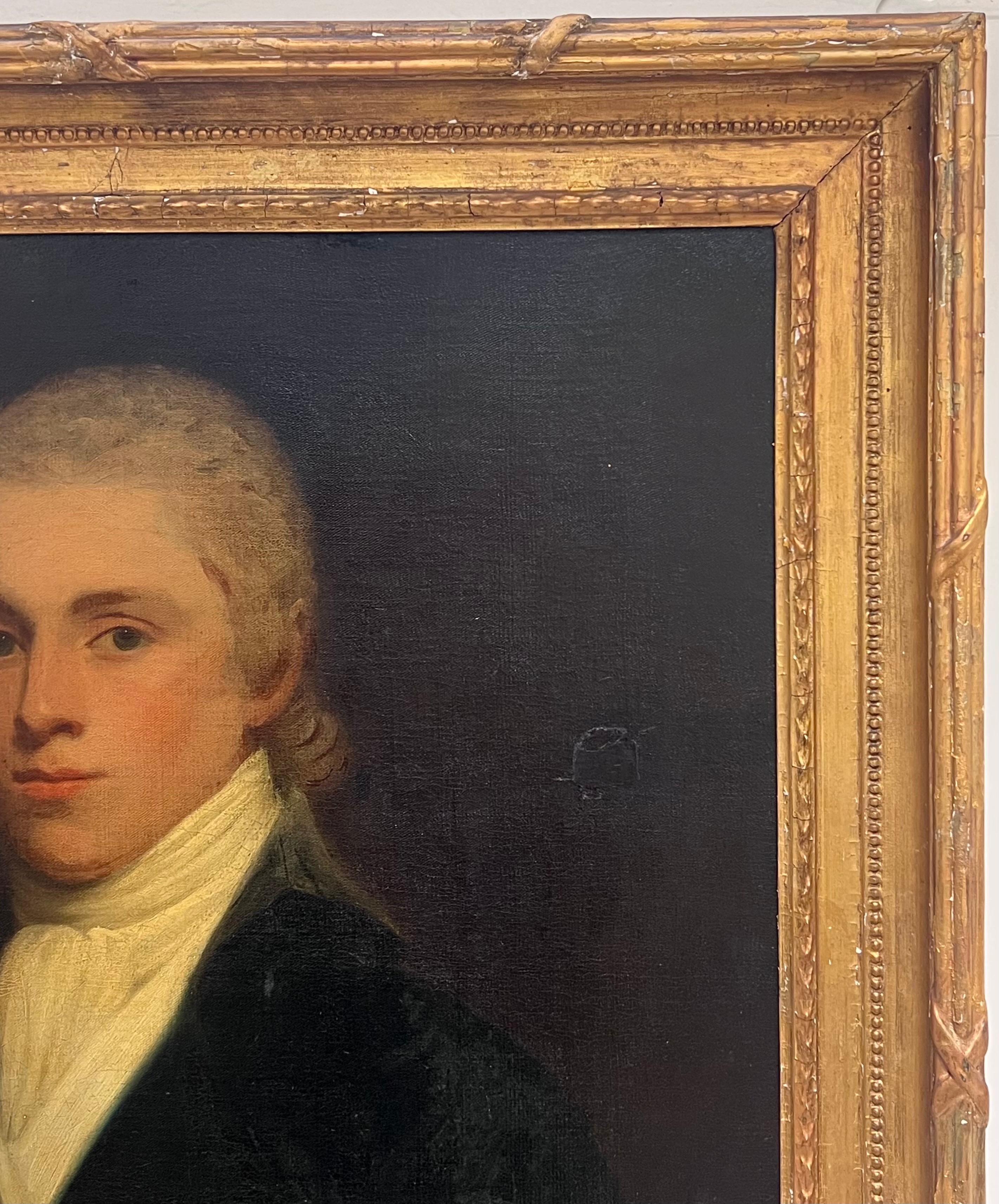 Fine 1830's English Portrait of Young Baronet Gentleman Large Oil Painting For Sale 3