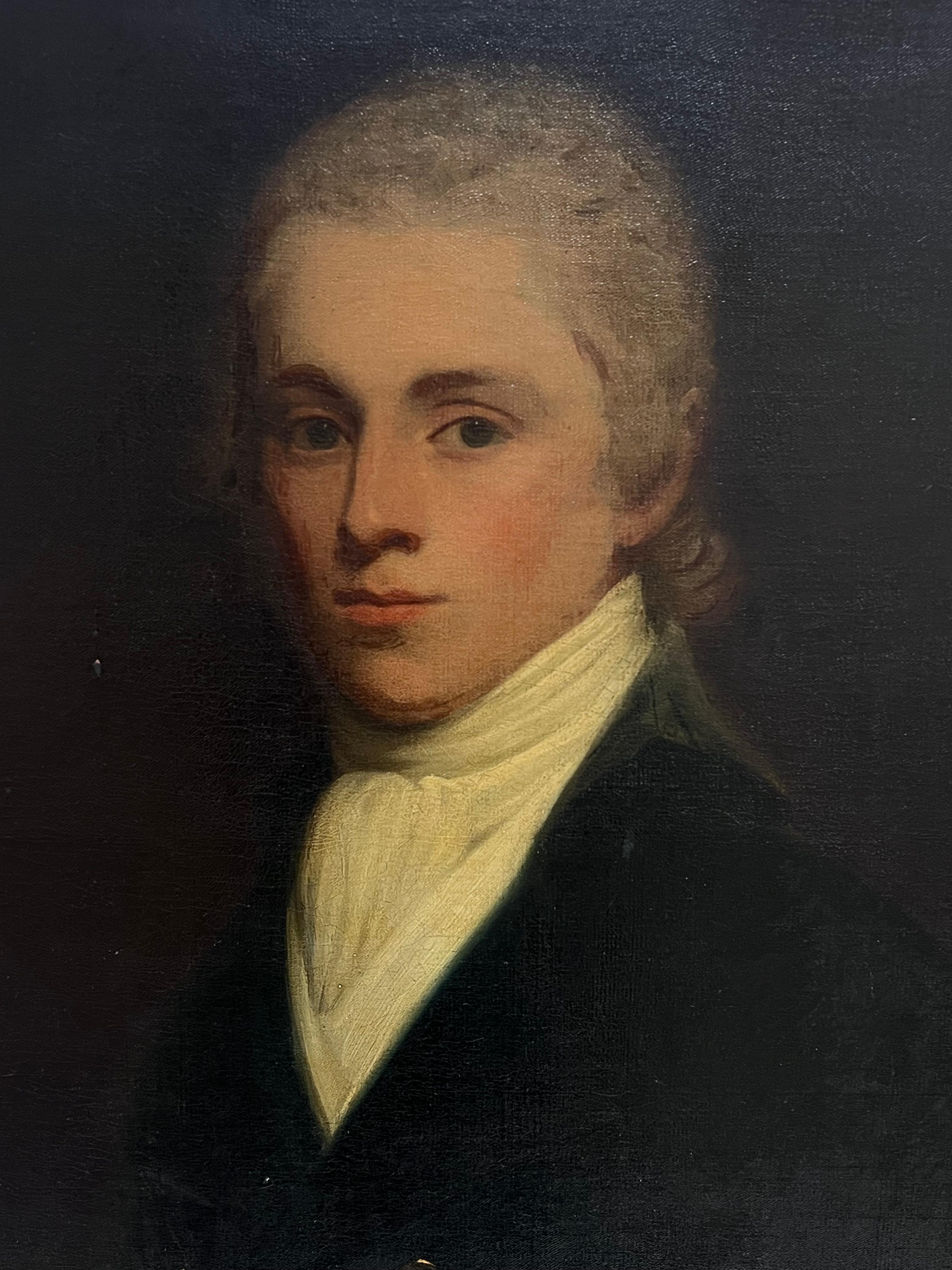 Fine 1830's English Portrait of Young Baronet Gentleman Large Oil Painting For Sale 4