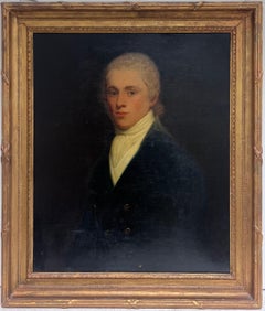 Fine 1830's English Portrait of Young Baronet Gentleman Large Oil Painting