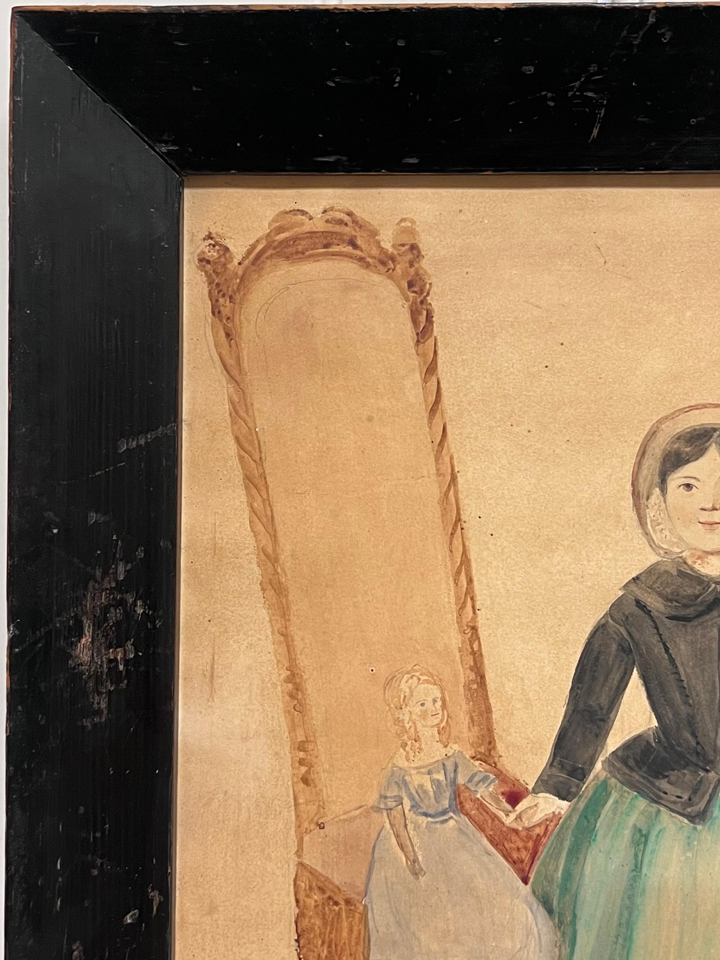 Porträt von Lydia Clifton, im Alter von 5 Jahren und 6 Monaten, datiert 31. Januar 1841 (Schwarz), Portrait Painting, von 19th Century English School
