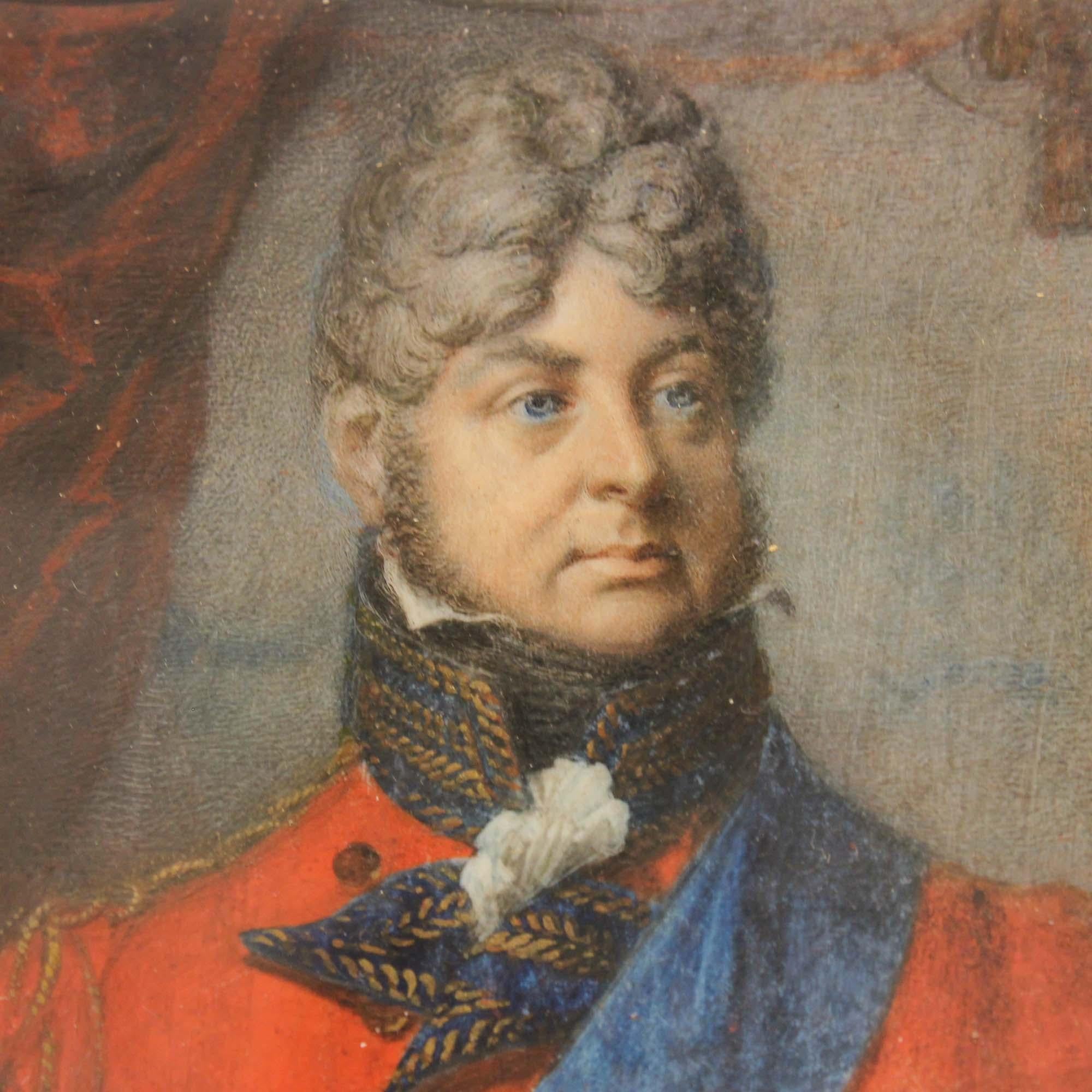 Métal Portrait miniature du roi George IV de l'English School du XIXe siècle en vente