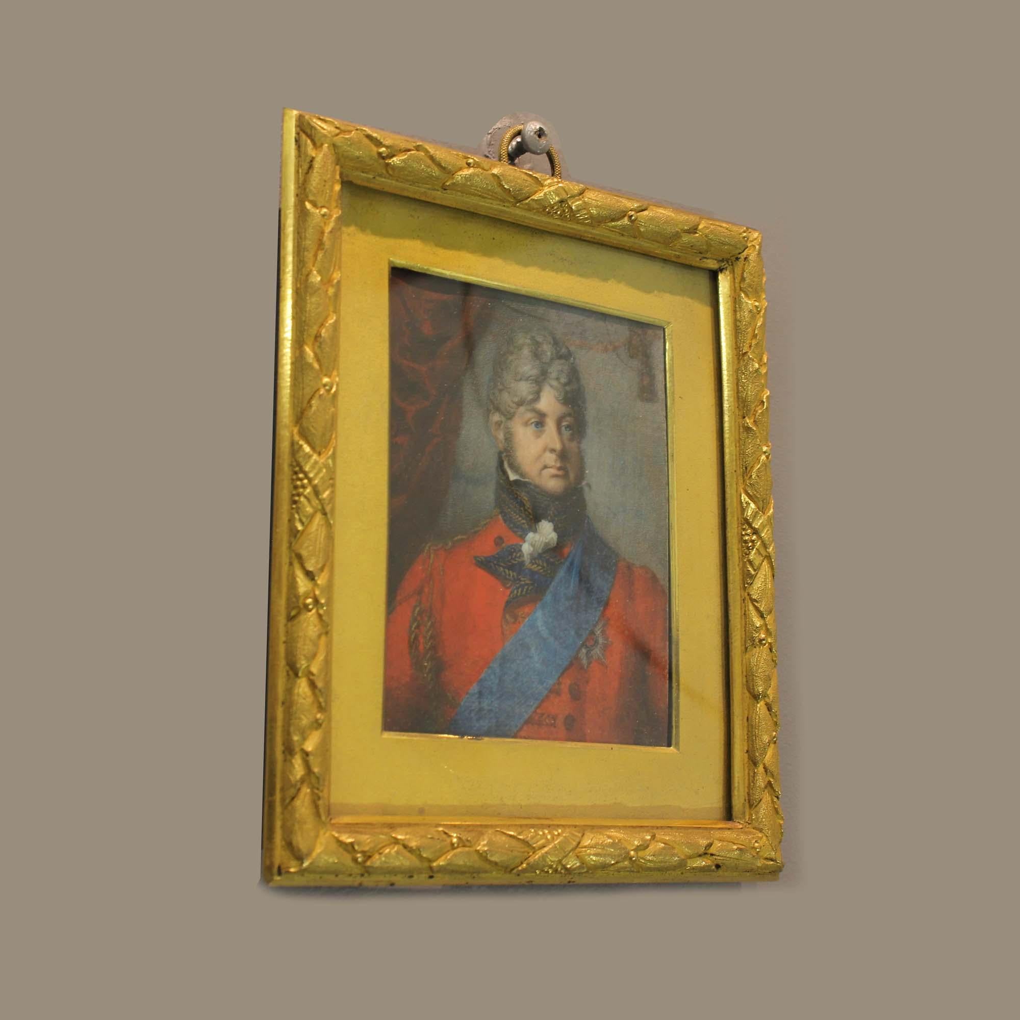 19th Century English School Portrait Miniature of Royal Sitter King George IV In Good Condition For Sale In Braintree, GB