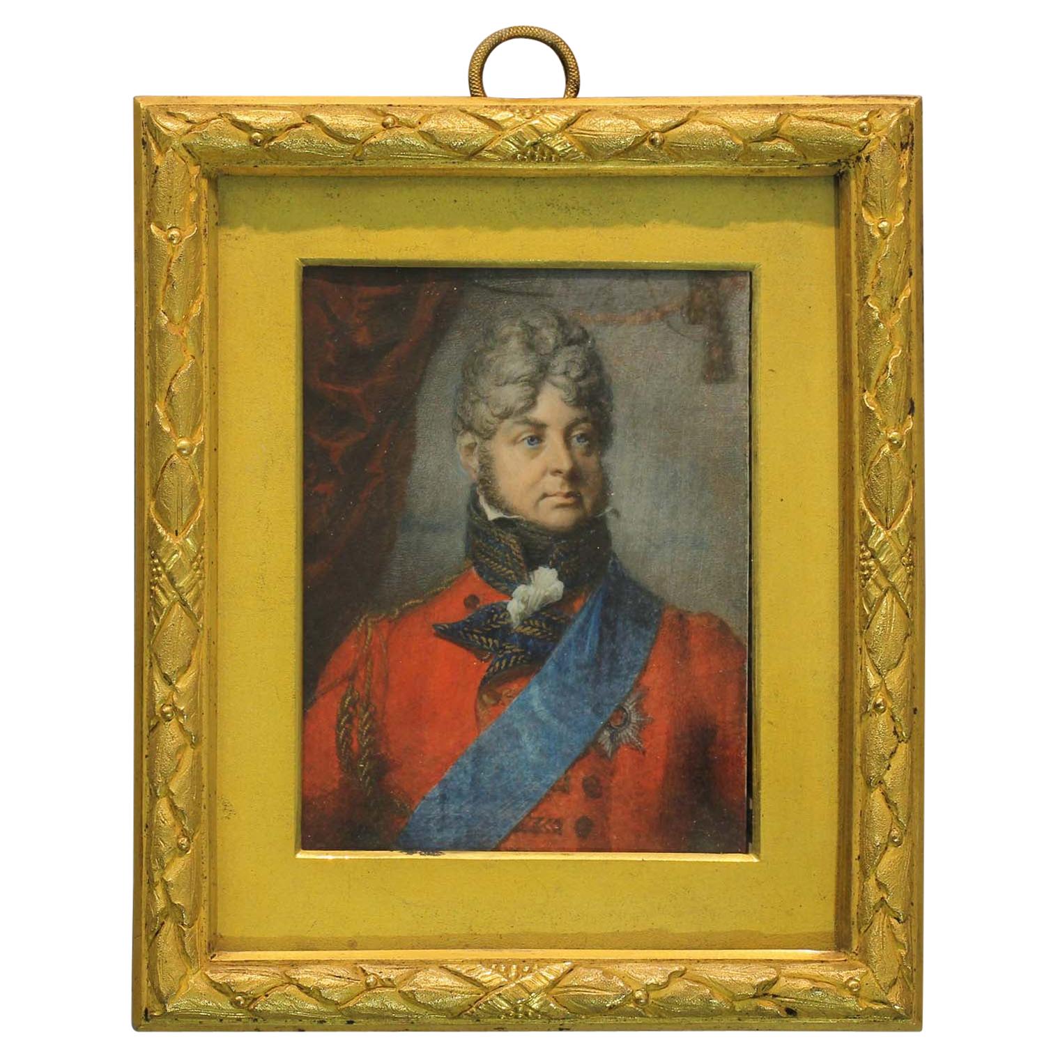 Englische Schulporträt-Miniatur des königlichen Gemäldes von König Georg IV. aus dem 19. Jahrhundert