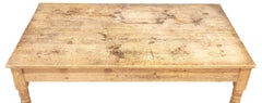 19th Century English Scrubbed Pine Farm Table with Drawer