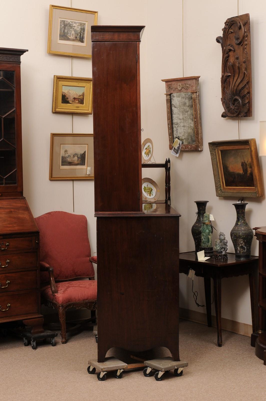  19th Century English Secretary Bookcase in Mahogany with Flat Cornice Top 8