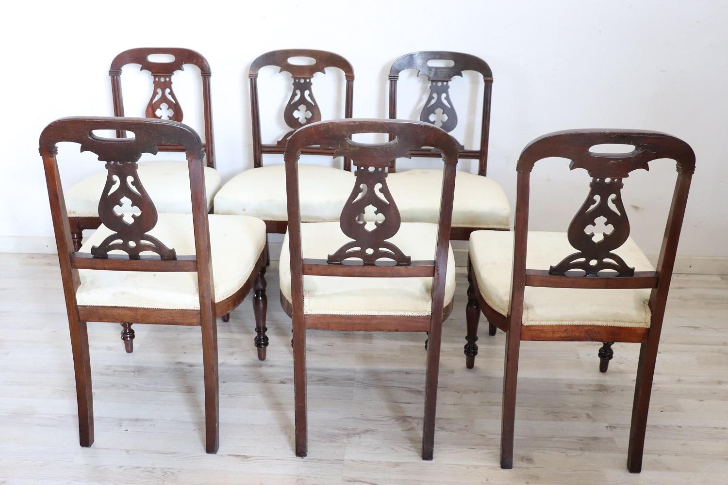 Mid-19th Century 19th Century English Set of Six Antique Chairs For Sale