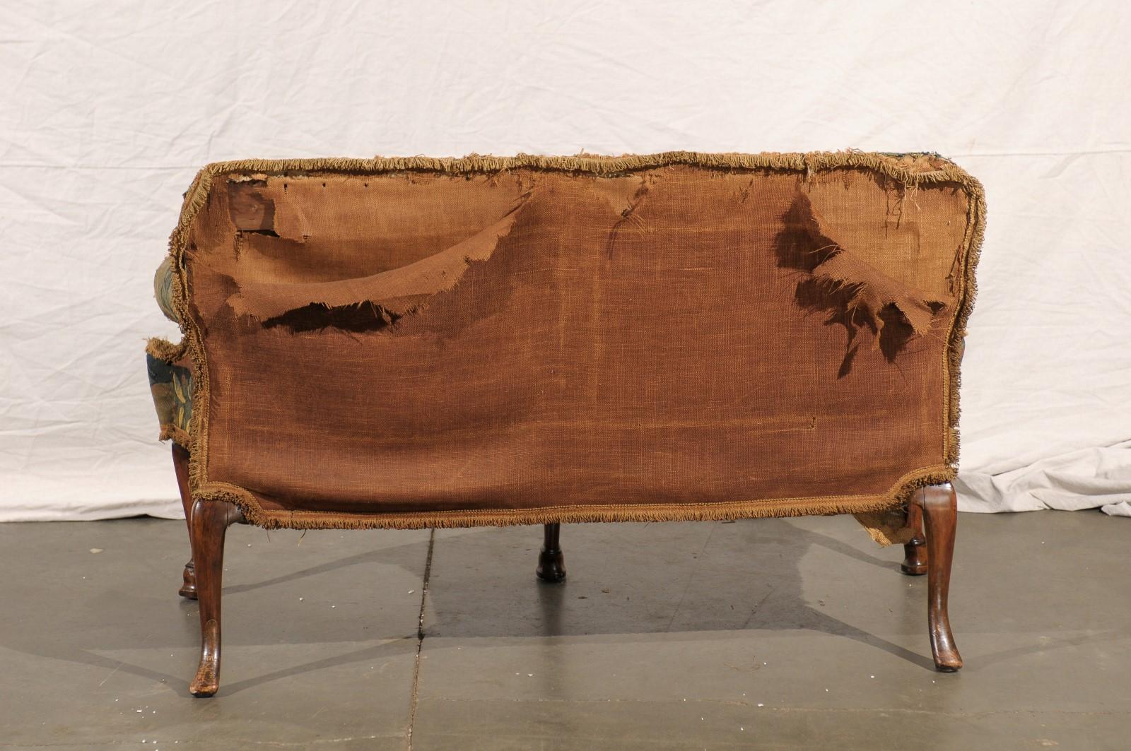 19th Century English Settee with Needlepoint Fabric 4