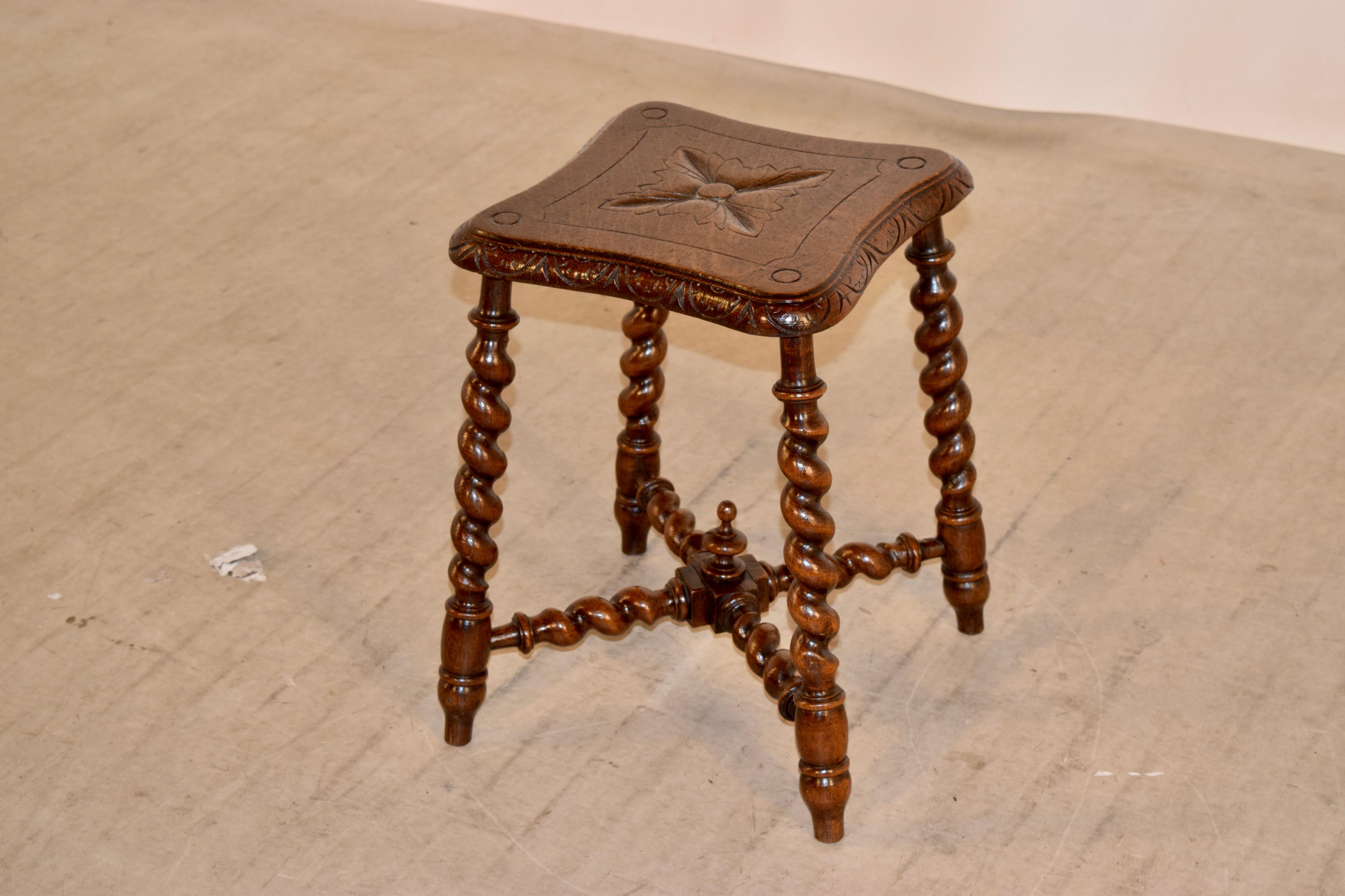 19th Century English Shaped Stool In Good Condition In High Point, NC