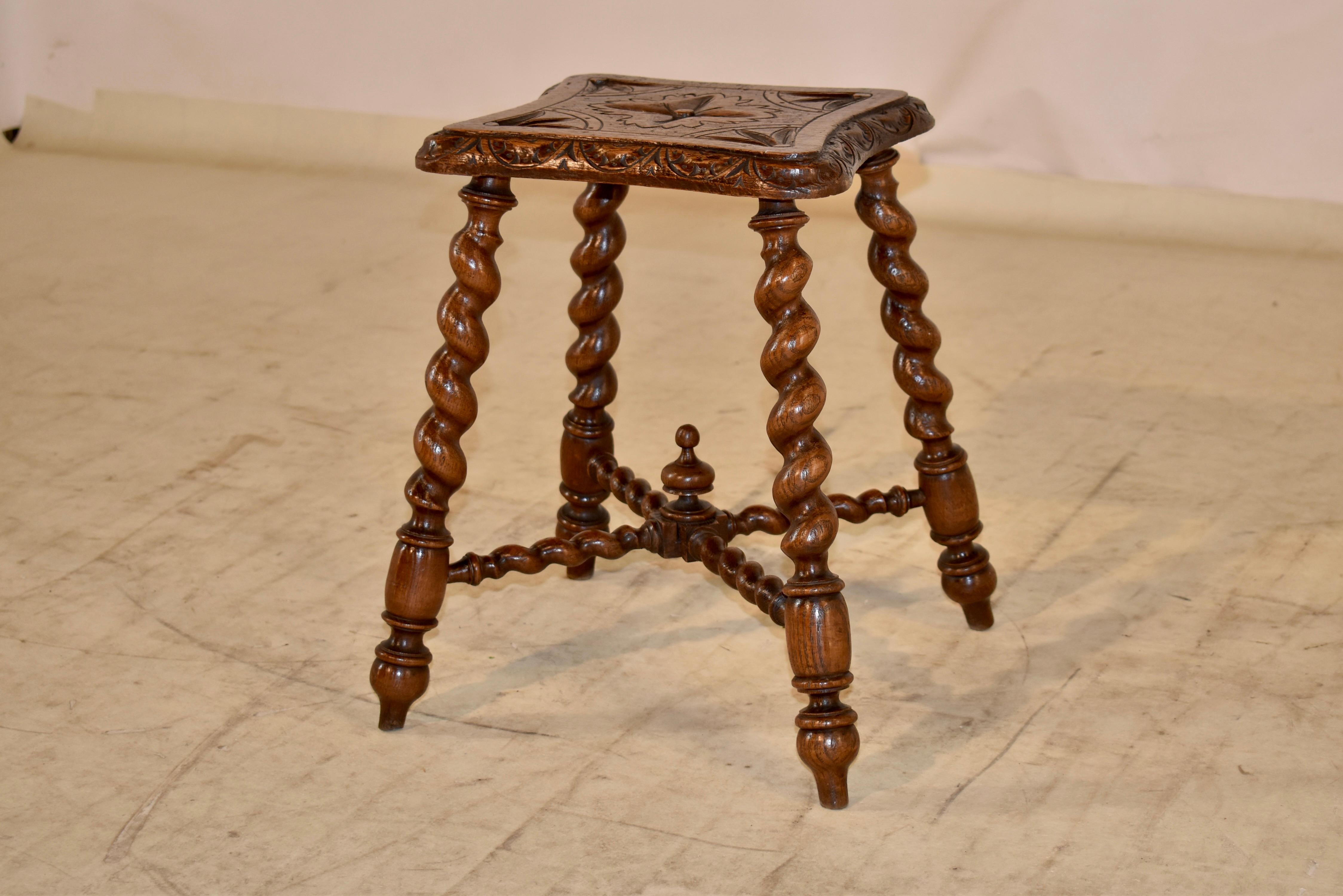 19th Century English Shaped Stool In Good Condition In High Point, NC