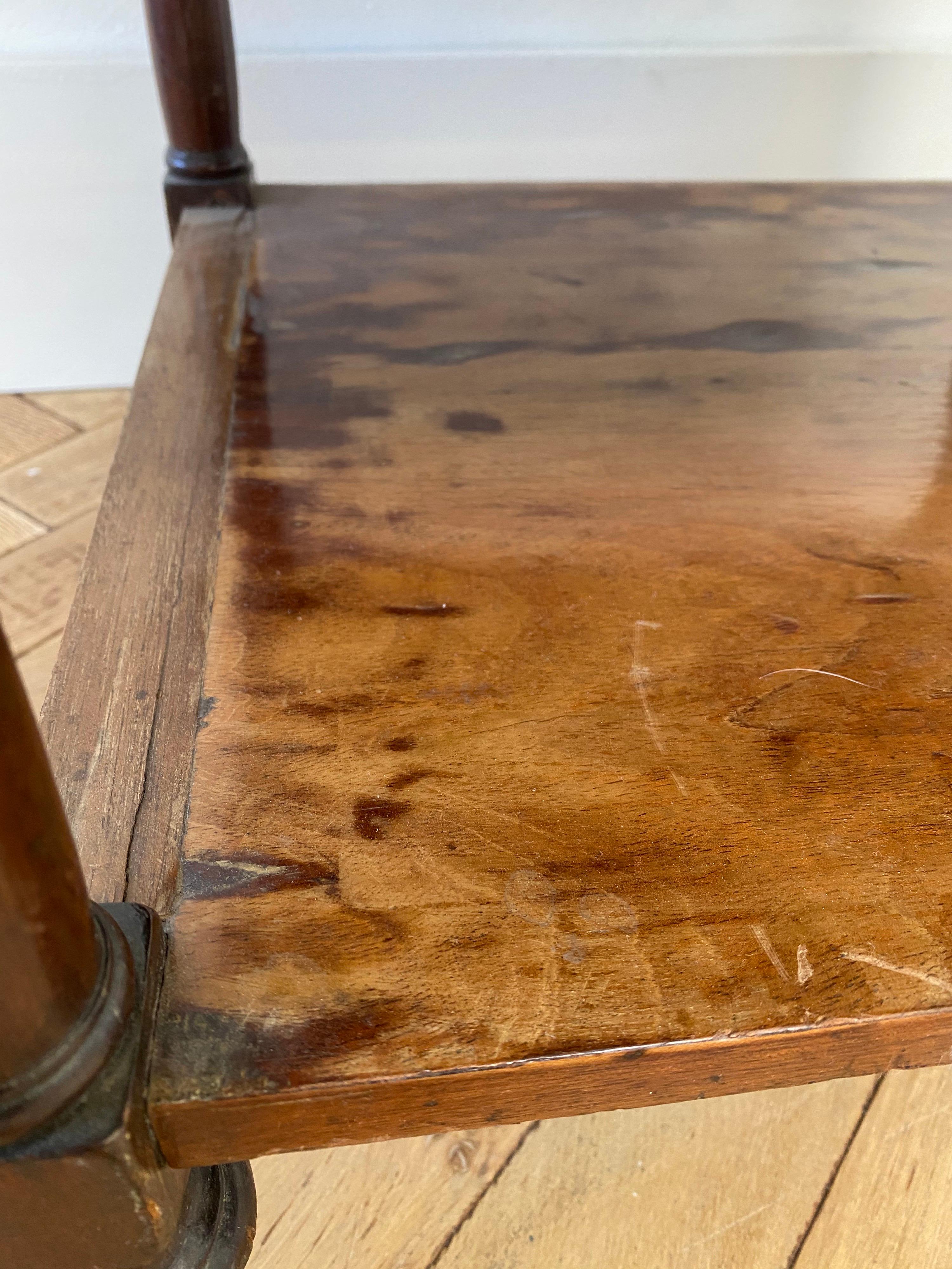 19th Century English Shaving Table with Marble Top 6