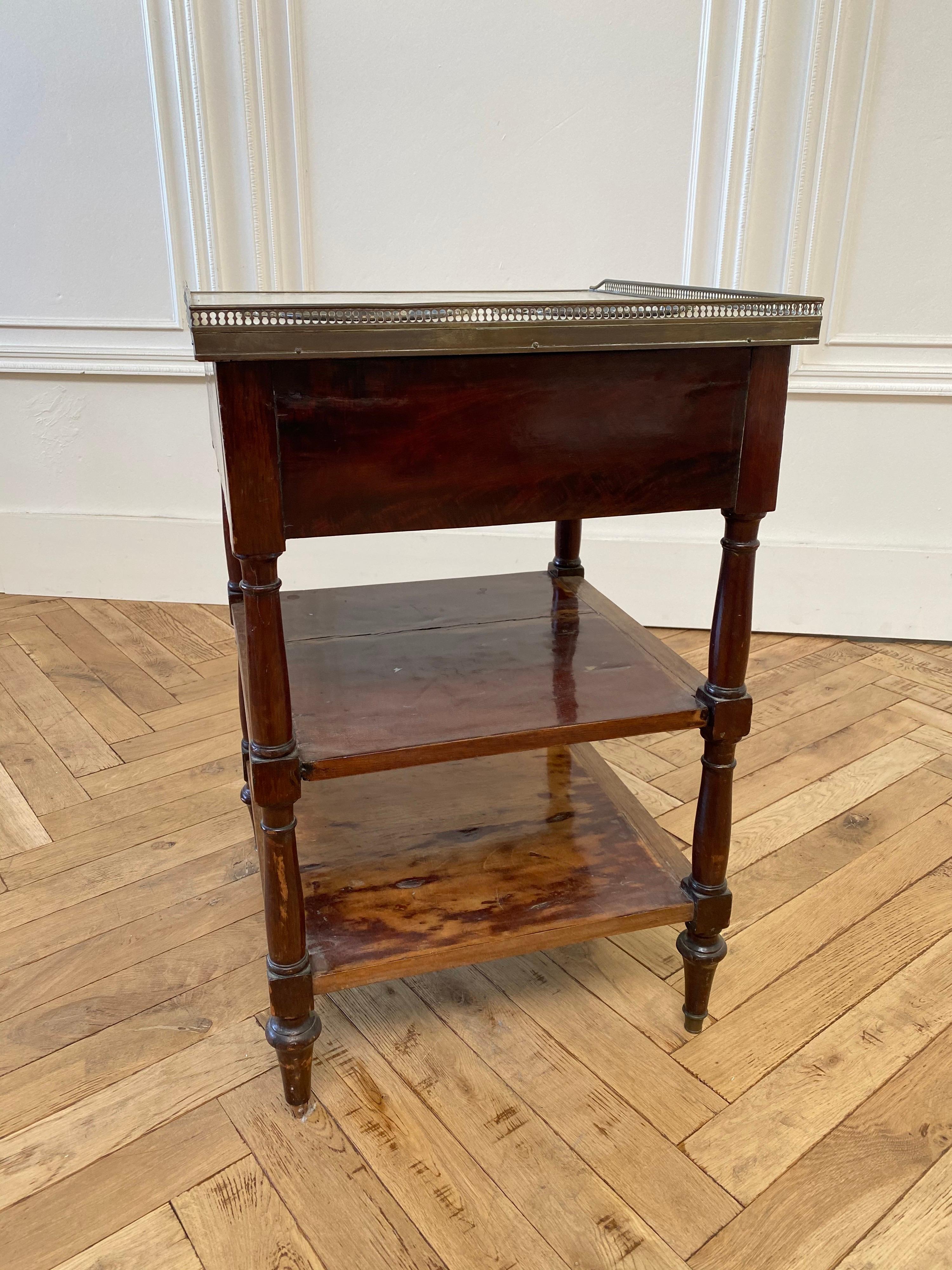 19th Century English Shaving Table with Marble Top In Good Condition In Brea, CA