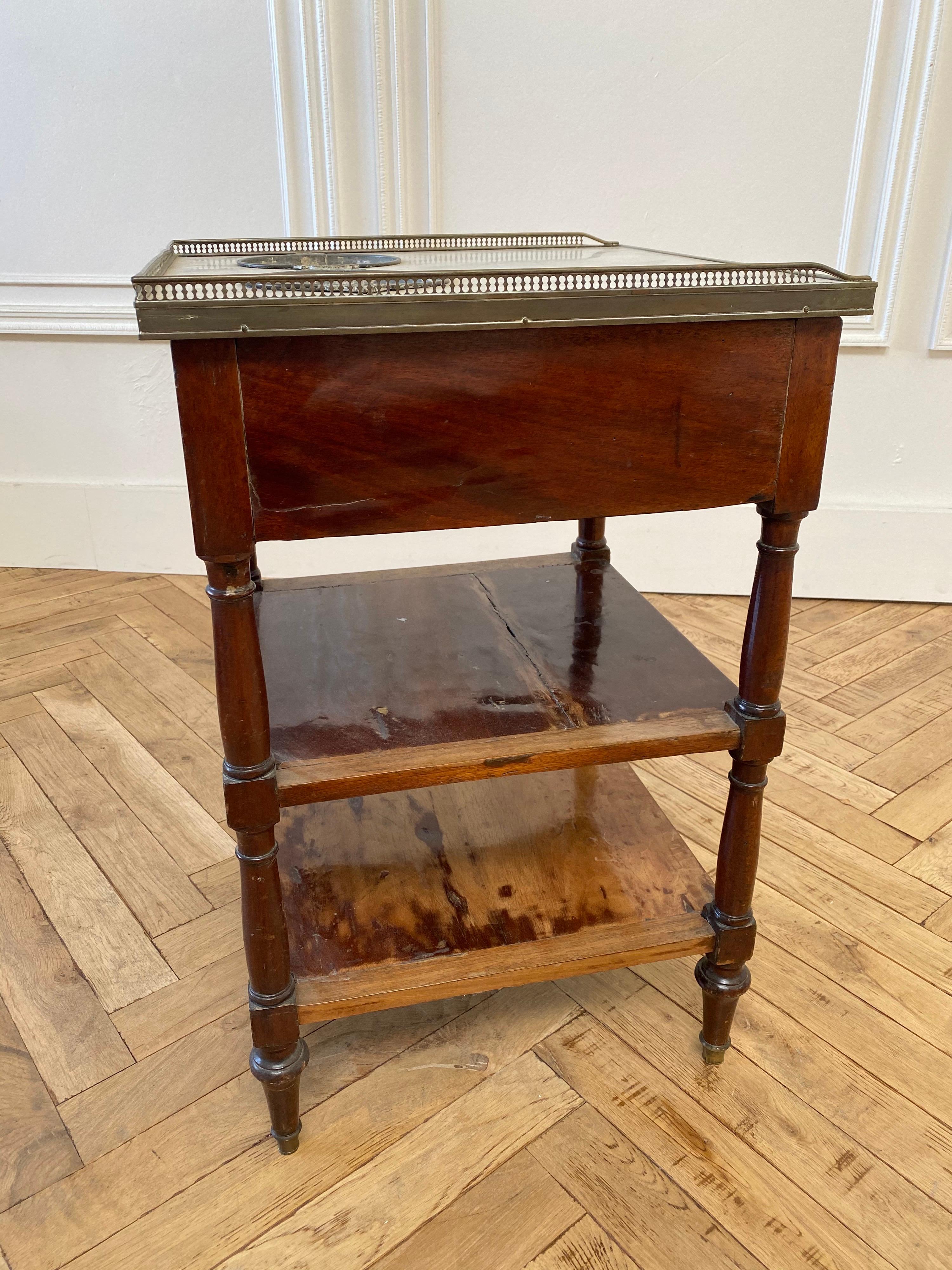 19th Century English Shaving Table with Marble Top 1