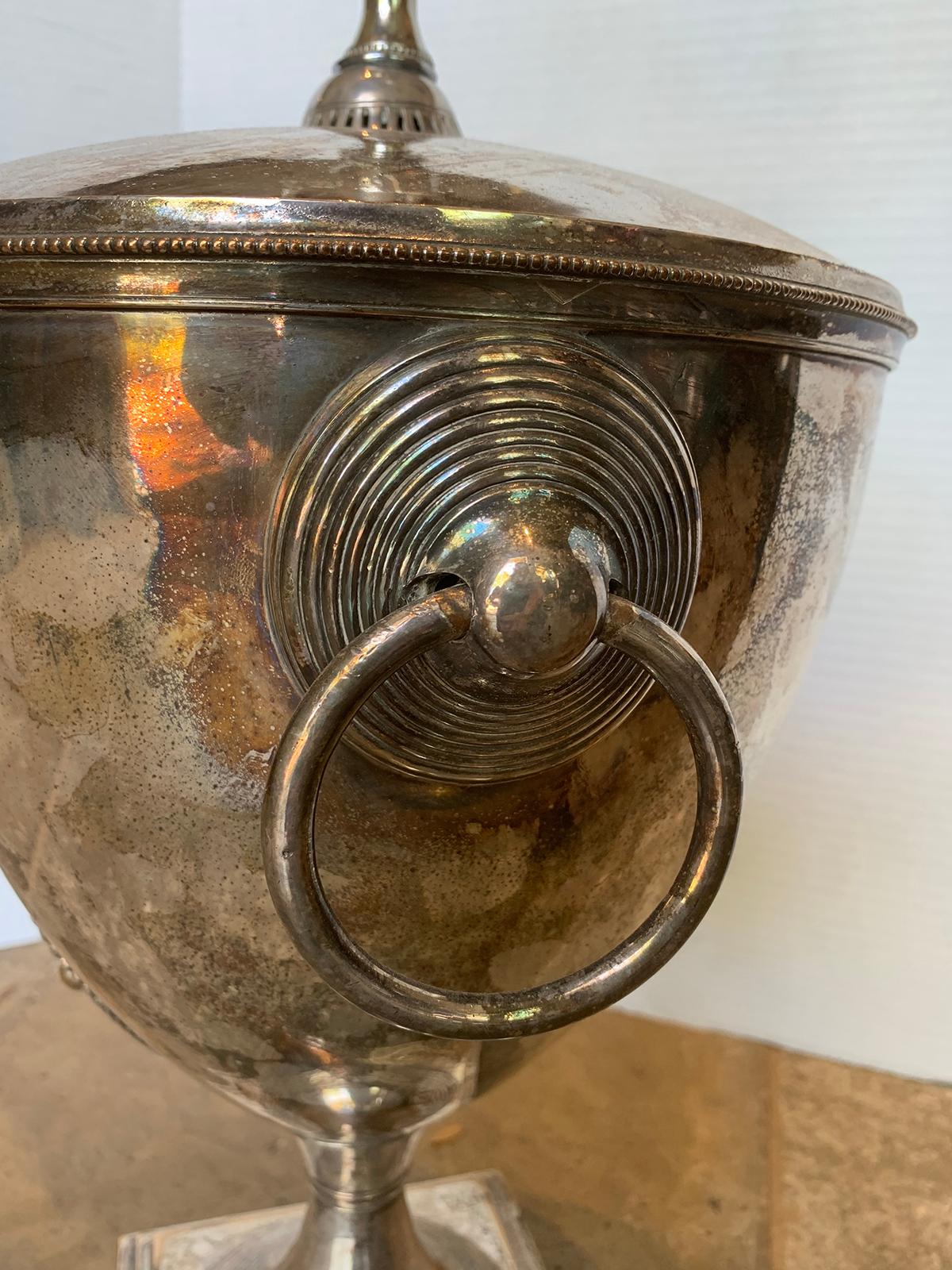 19th Century English Sheffield Silver Plate Hot Water Urn as Lamp 9