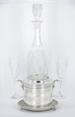 19th Century English Sheffield Silver Plate Ice Bucket / Tantalus