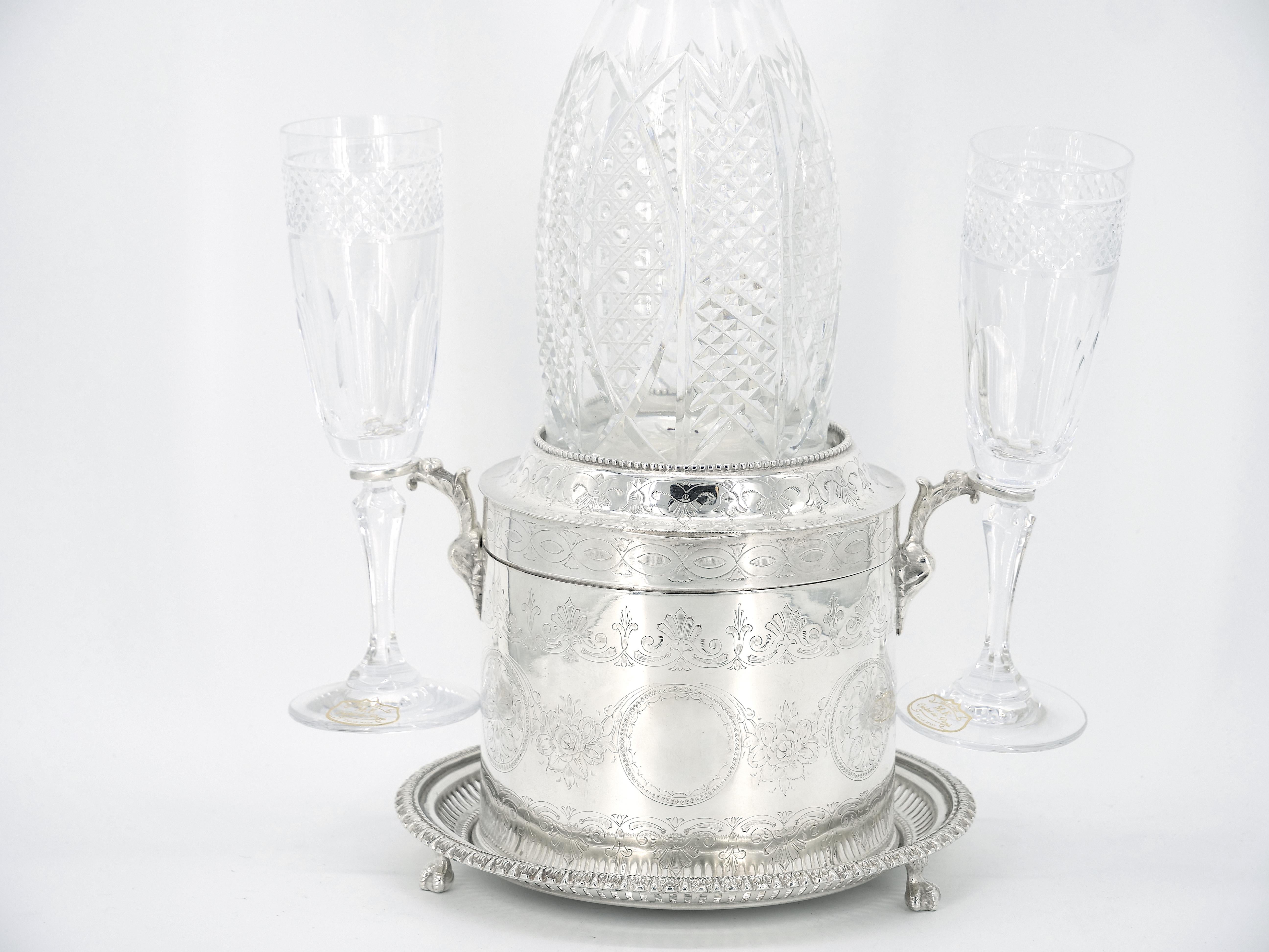 19th Century English Sheffield Silver Plate Ice Bucket / Tantalus For Sale 2