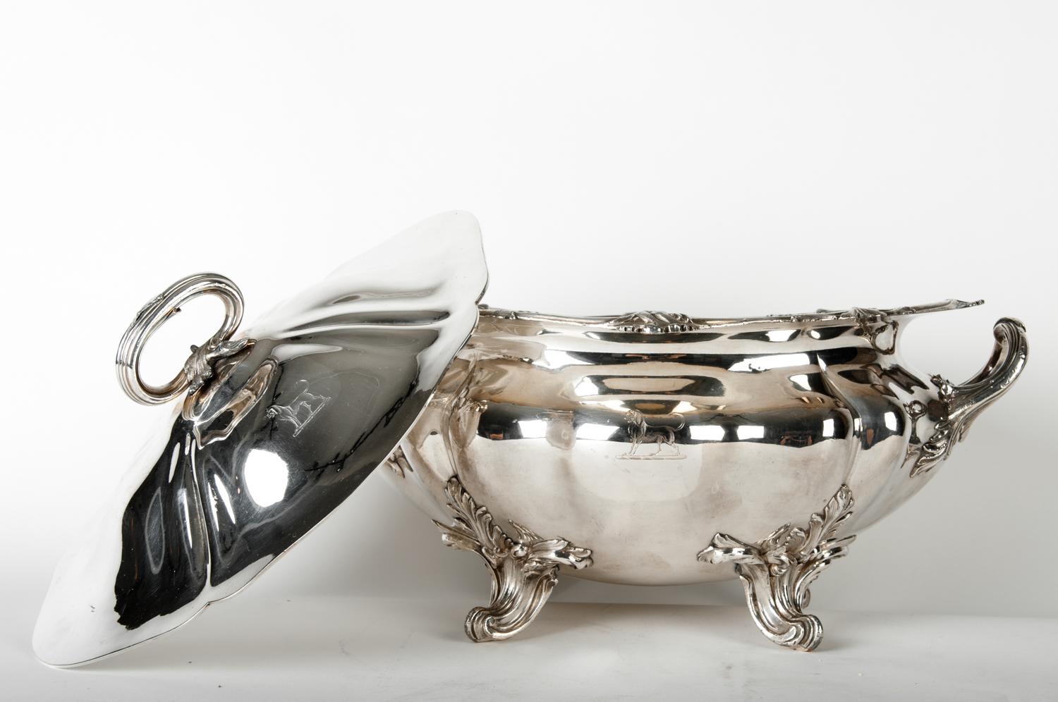 Late 19th Century 19th Century English Sheffield Silver Plated Covered Tureen
