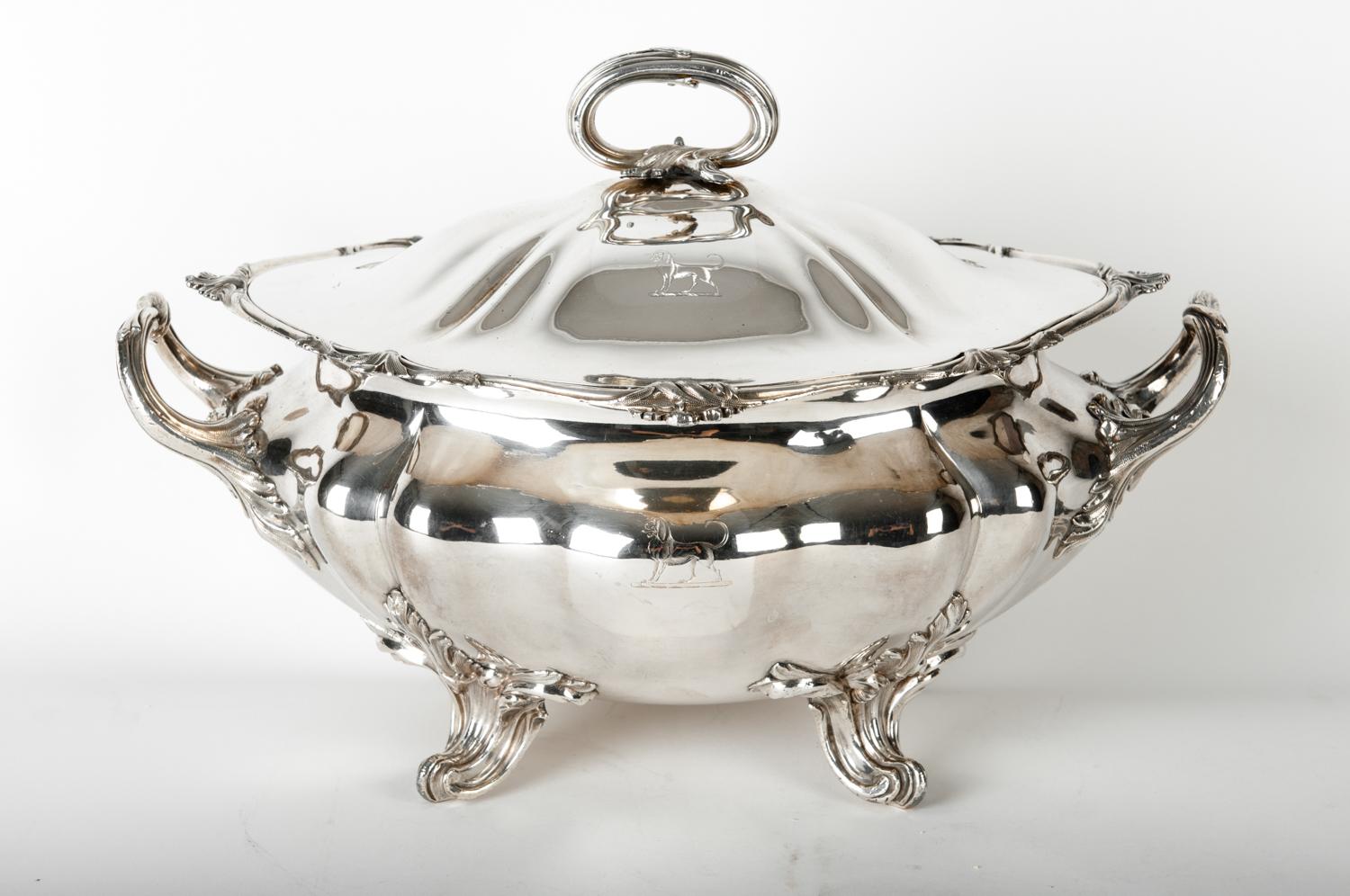 19th Century English Sheffield Silver Plated Covered Tureen 4