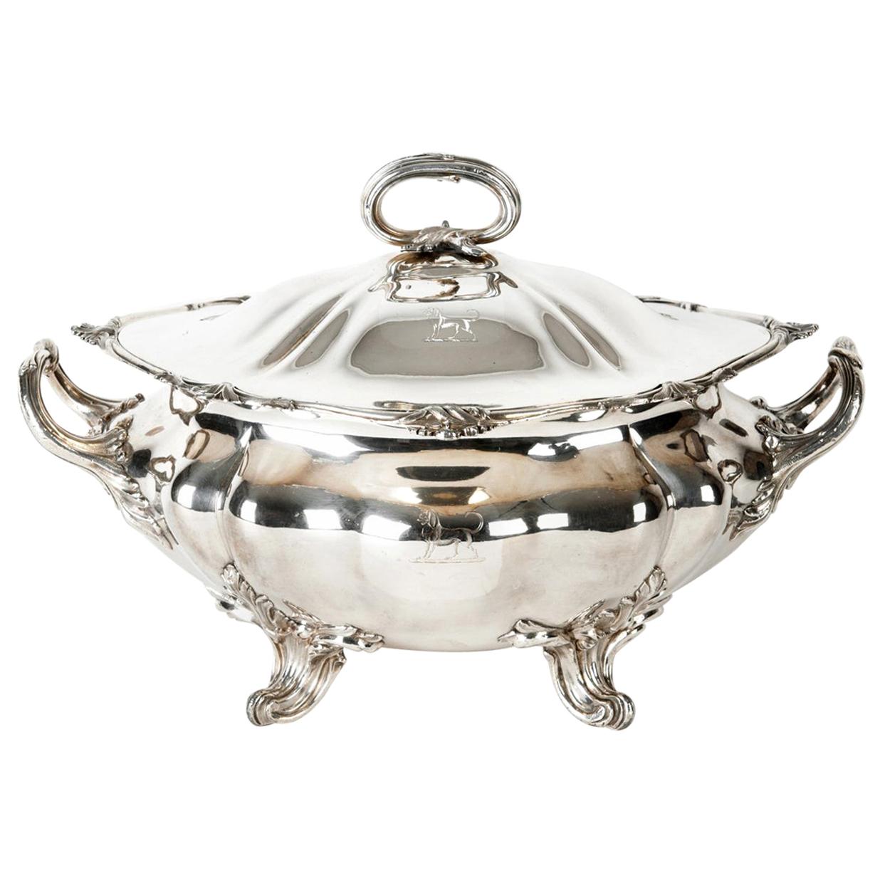 19th Century English Sheffield Silver Plated Covered Tureen