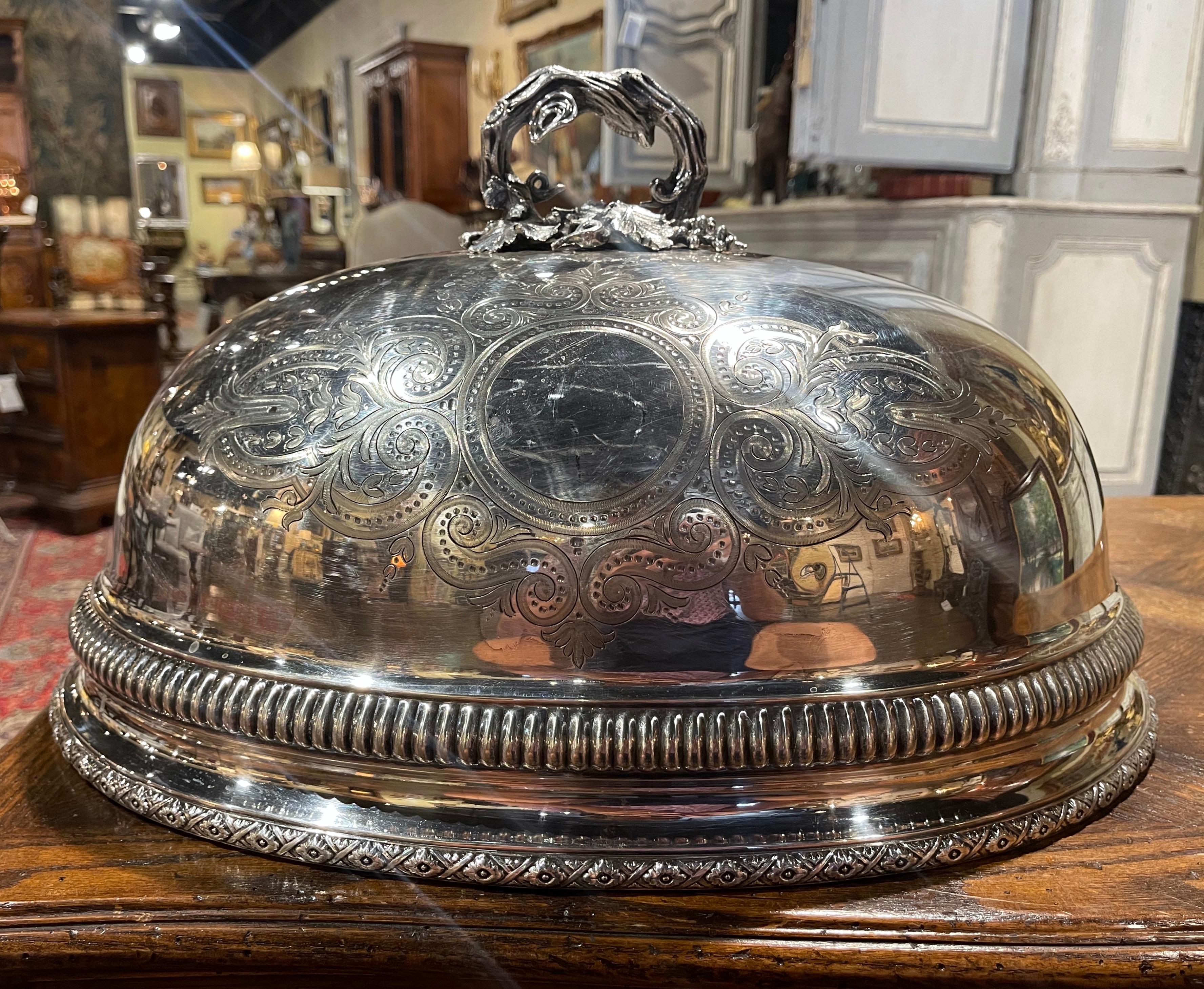 19th Century English Sheffield Silver Plated on Copper Meat Dome Cover 1