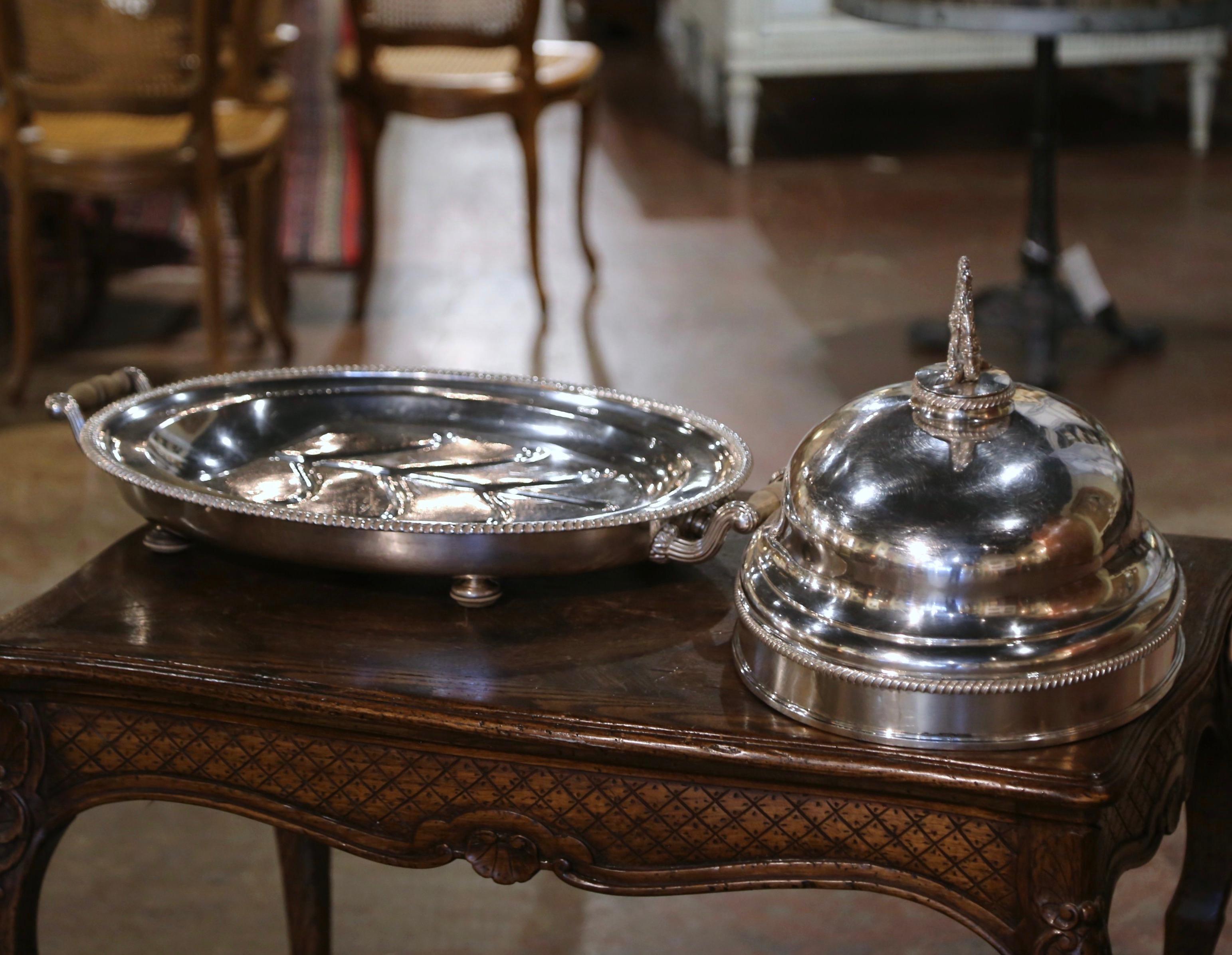 19th Century English Sheffield Silver Plated Two-Piece Well Tree and Meat Dome  For Sale 5
