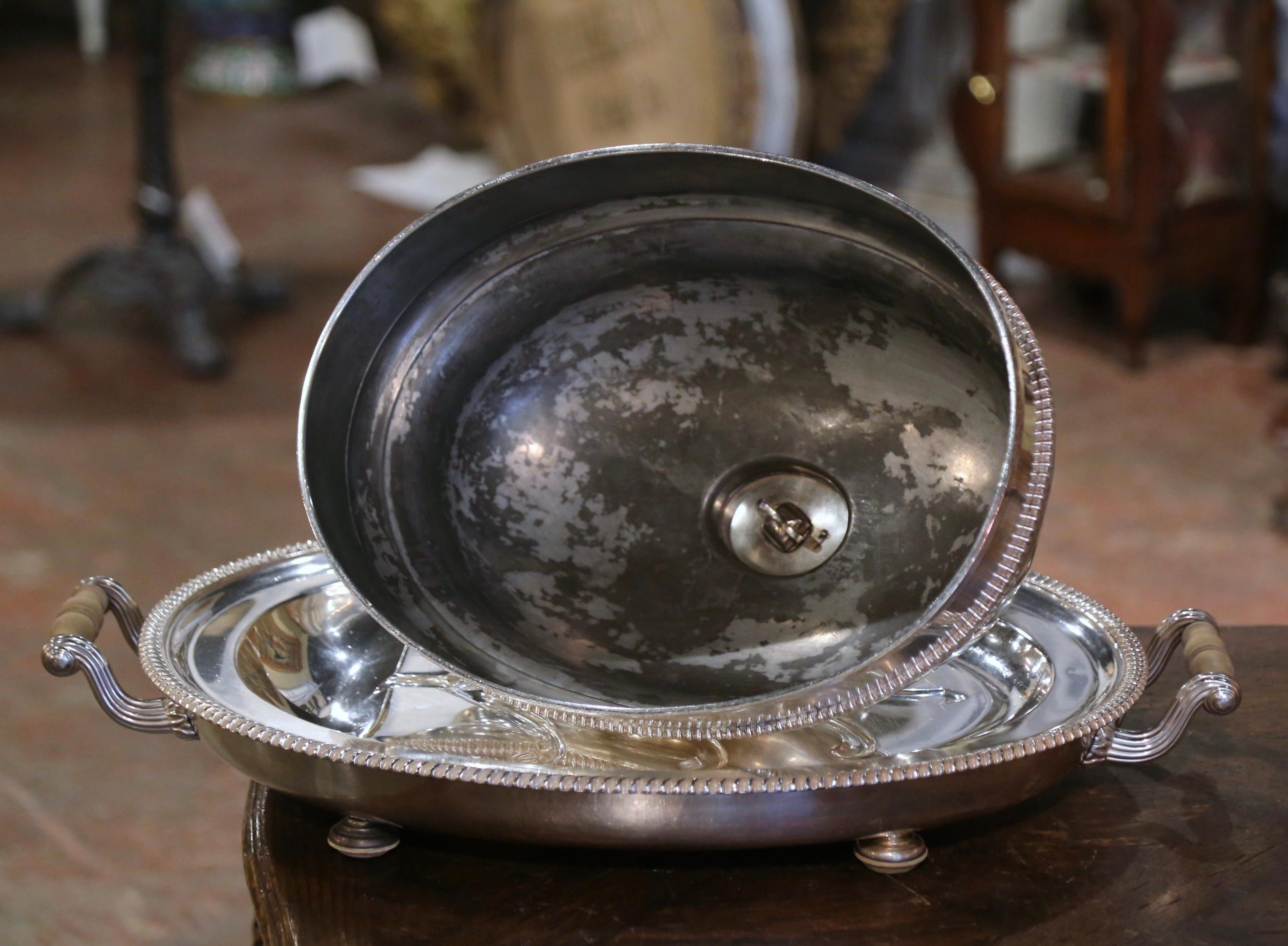 19th Century English Sheffield Silver Plated Two-Piece Well Tree and Meat Dome  For Sale 6