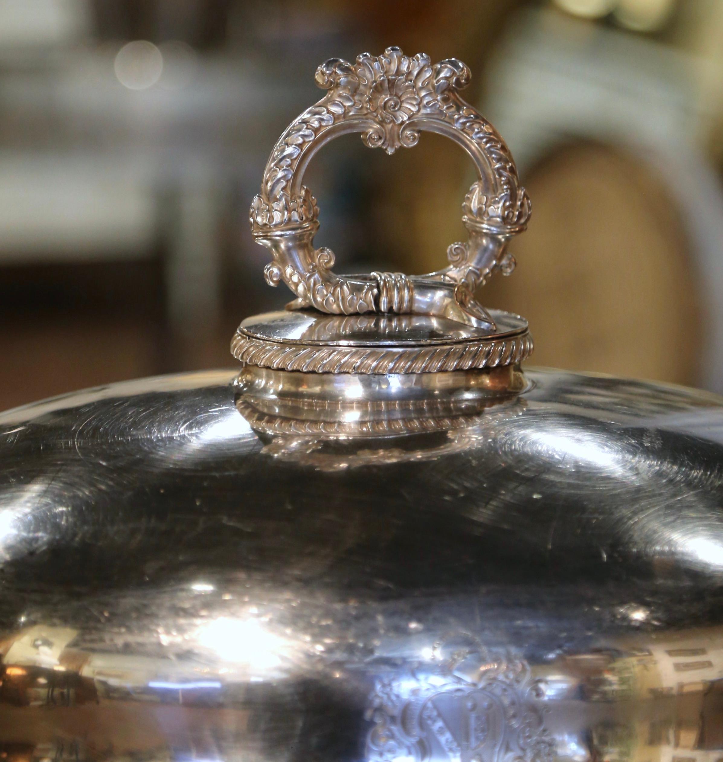 Hand-Crafted 19th Century English Sheffield Silver Plated Two-Piece Well Tree and Meat Dome  For Sale