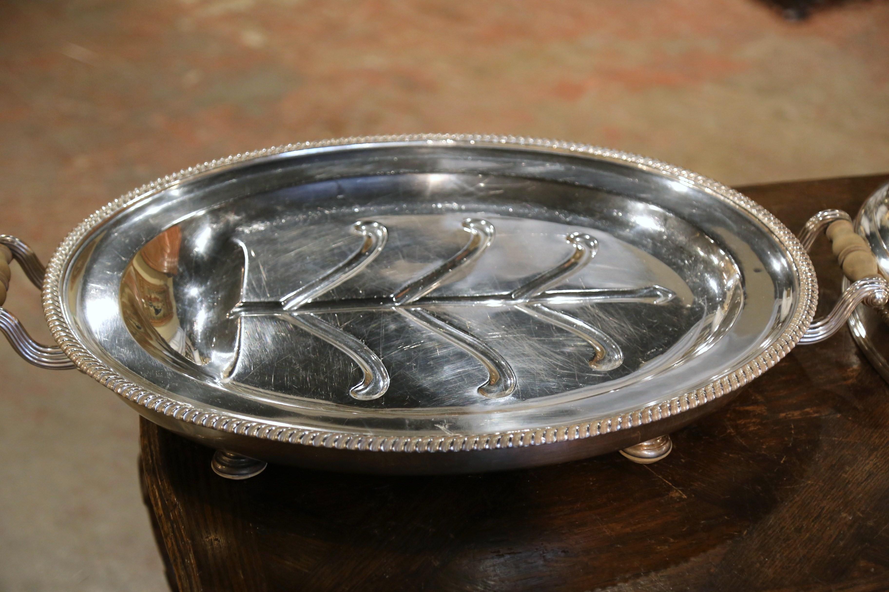 19th Century English Sheffield Silver Plated Two-Piece Well Tree and Meat Dome  For Sale 3