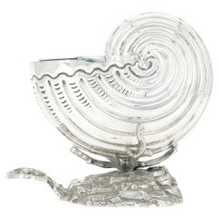 19th Century English Sheffield Silverplate Nautilus Shaped Spoon Warmer