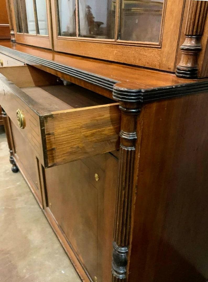 19th Century English Sheraton Bookcase Cabinet For Sale 4